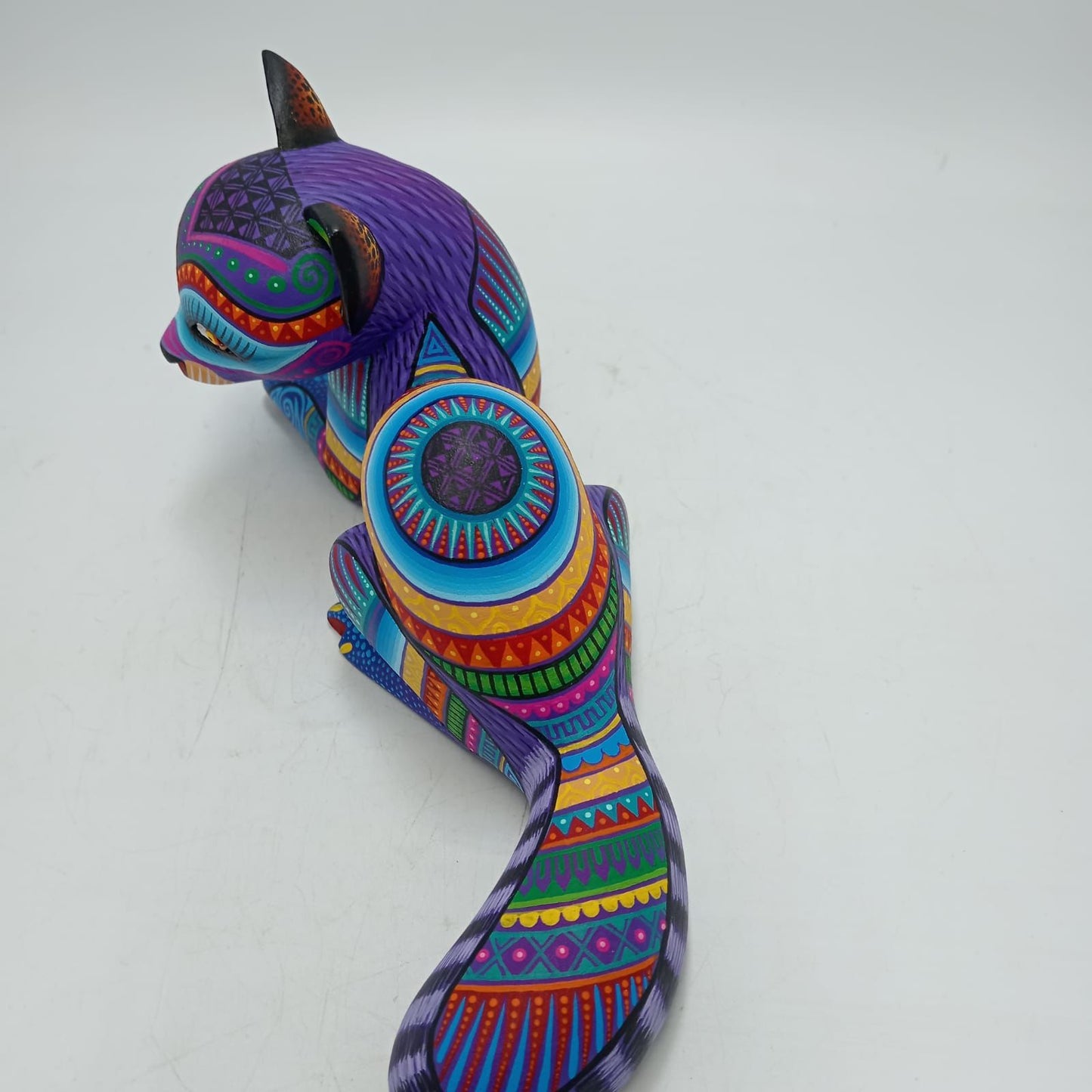 Mexican Oaxacan Wood Carving Racoon By Julia Fuentes PP8697