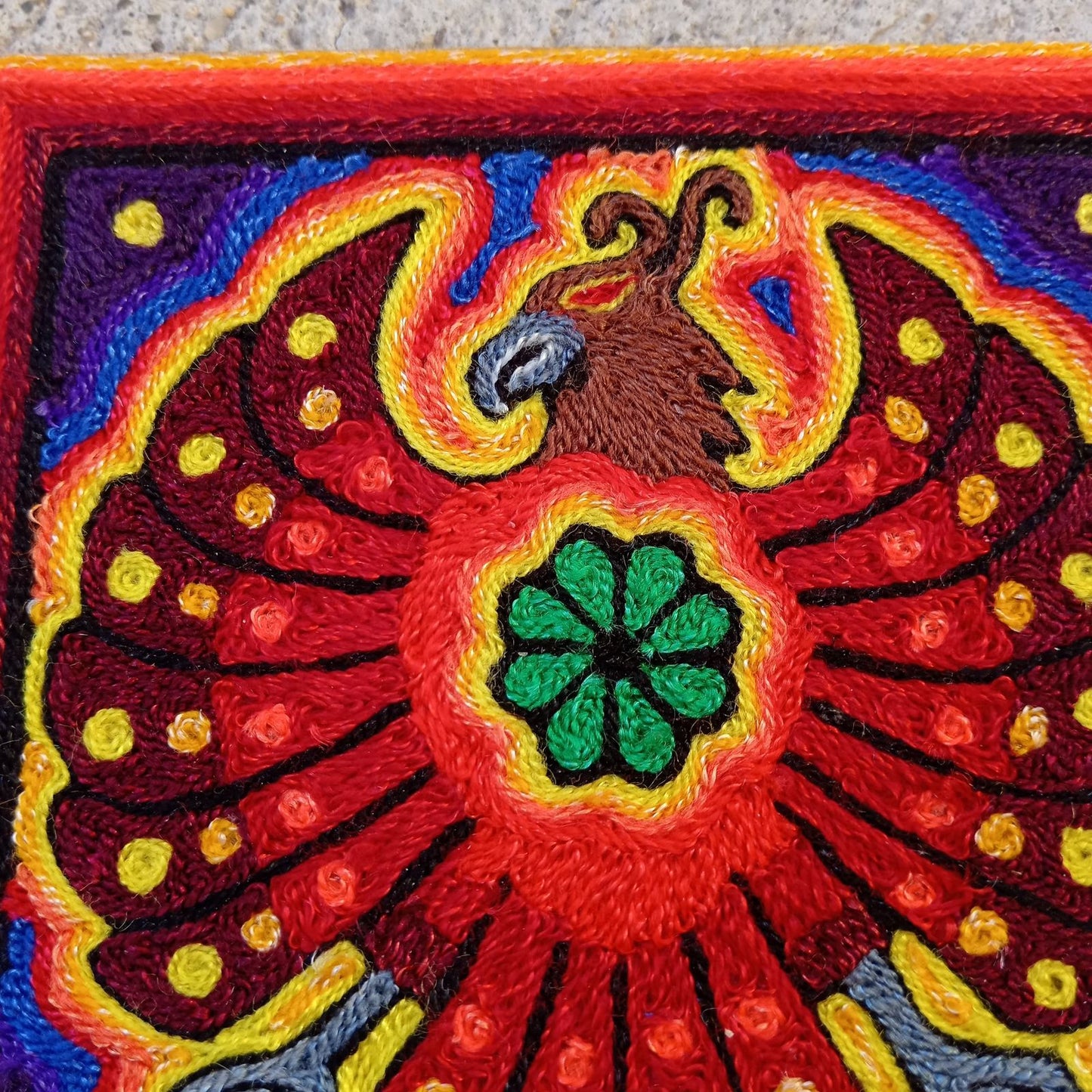 Huichol Mexican Folk Art Yarn Painting by Neikame PP8701