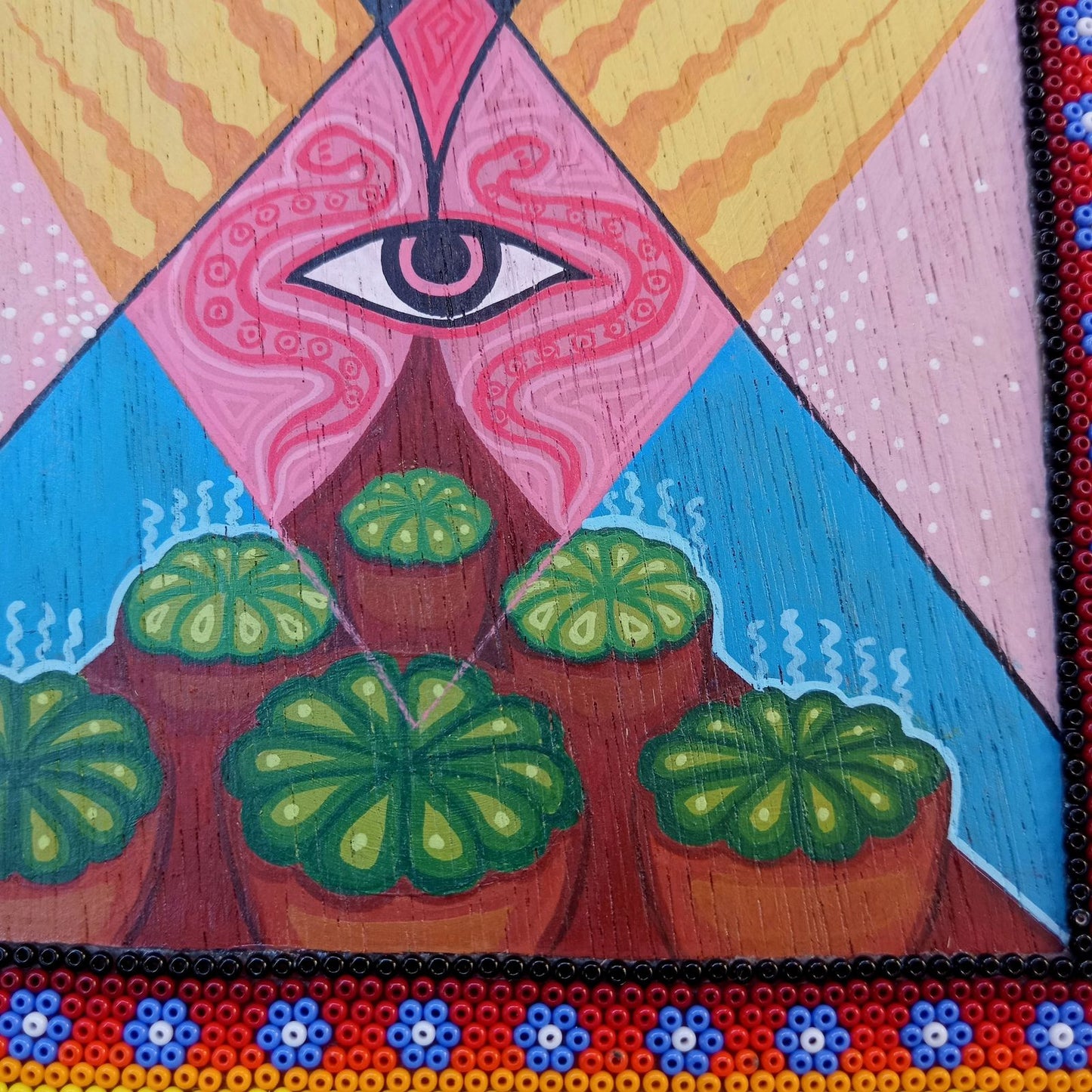 Huichol Mexican Folk Art Yarn Painting by Neikame PP8706