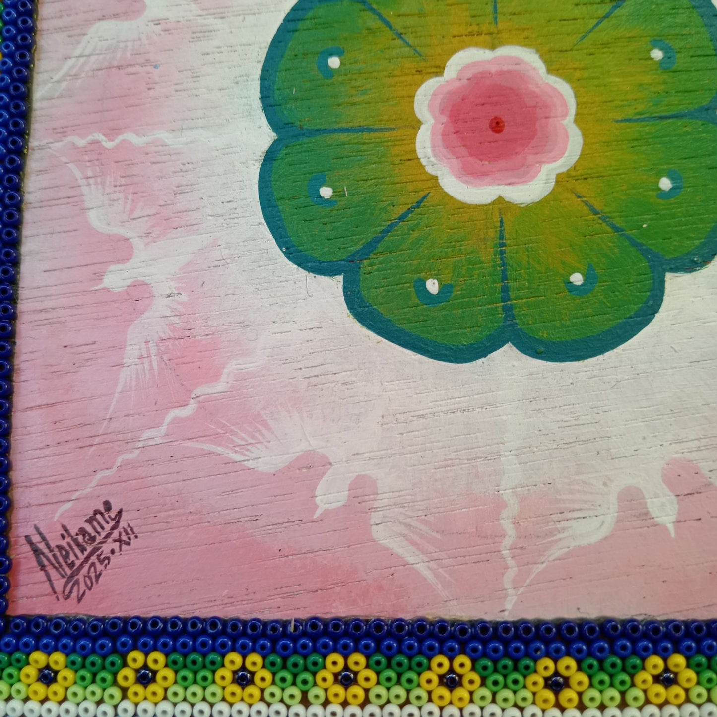 Huichol Mexican Folk Art Yarn Painting by Neikame PP8708