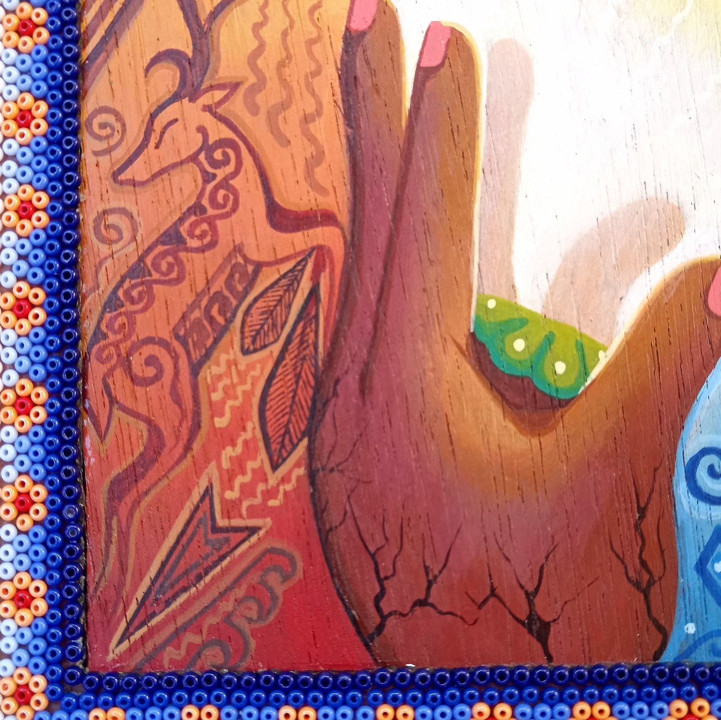 Huichol Mexican Folk Art Yarn Painting by Neikame PP8709