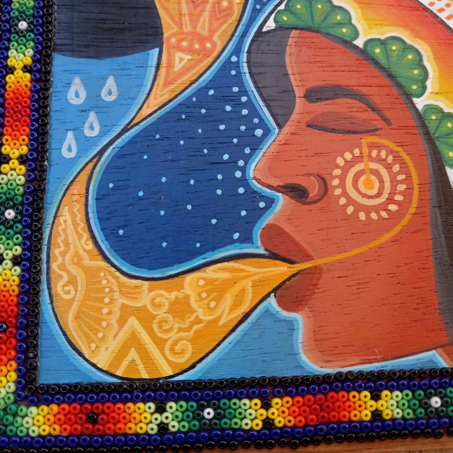Huichol Mexican Folk Art Yarn Painting by Neikame PP8710