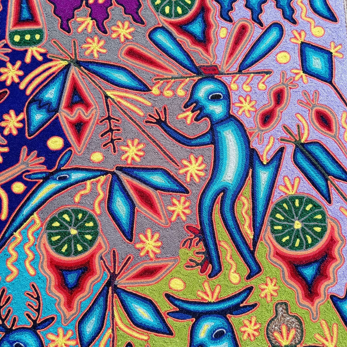 Mexican Folk Art Huichol Yarn Painting by Cooperativa Zitacua PP8725