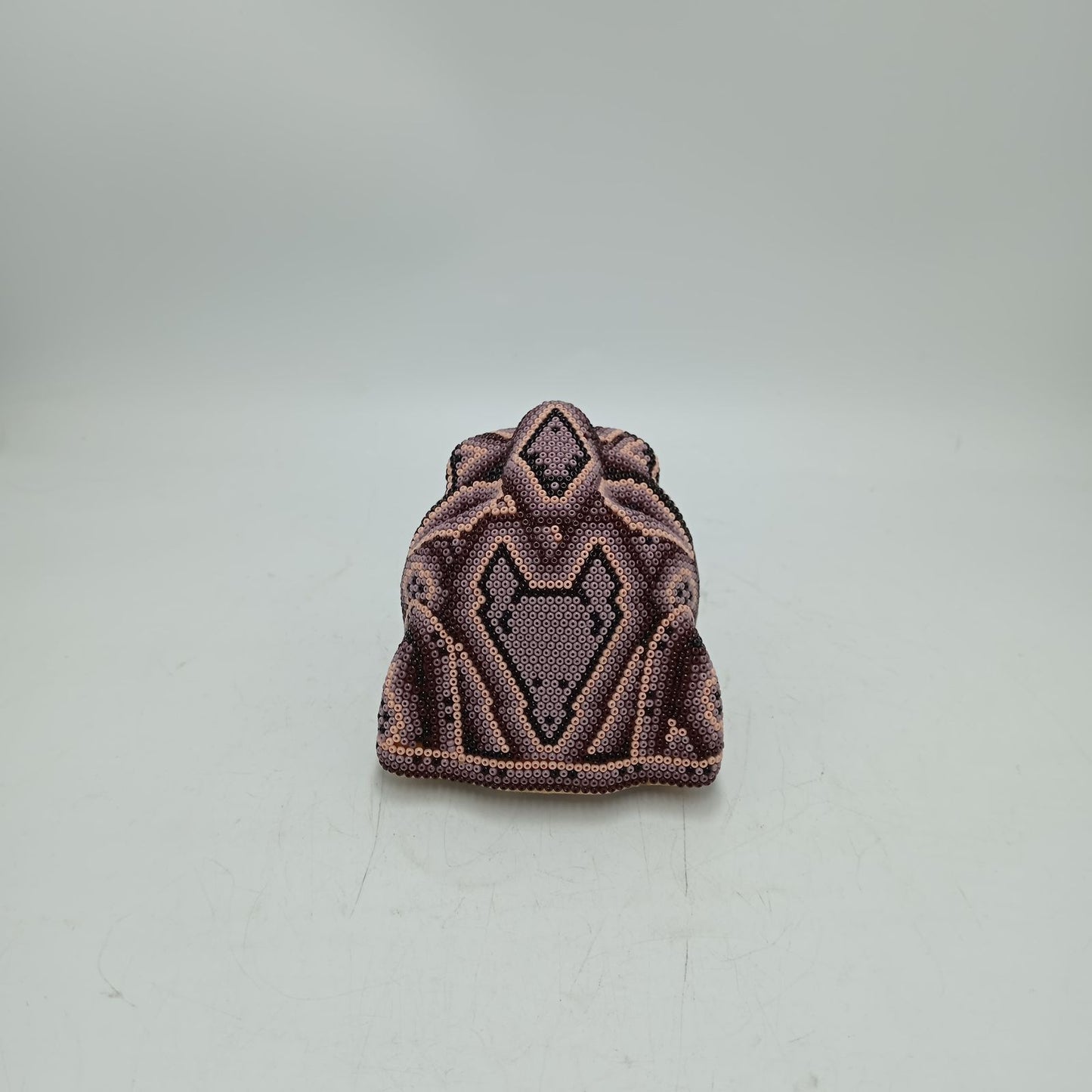 Mexican Folk Art Huichol Beaded Jaguar Head By Mayola Villa Lopez PP8736 Oaxaca