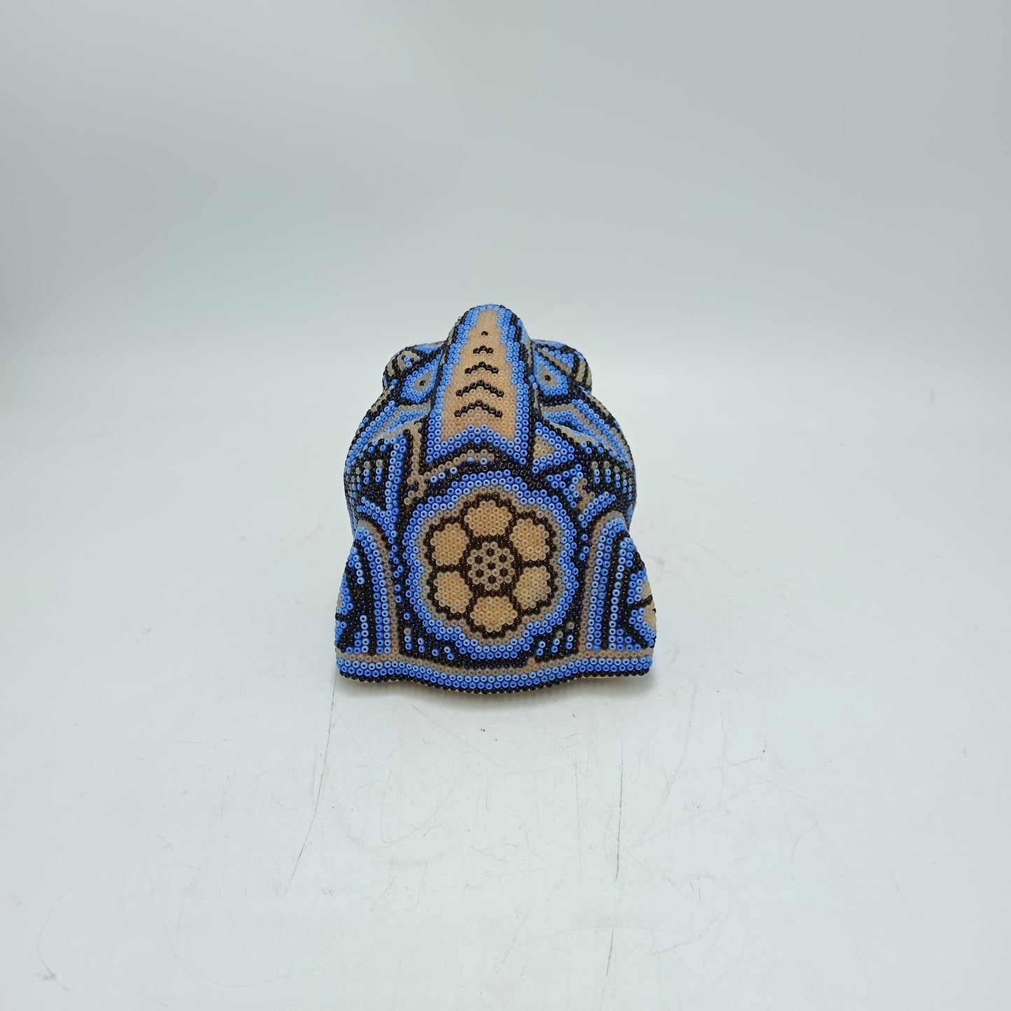 Mexican Folk Art Huichol Beaded Jaguar Head By Mayola Villa Lopez PP8737