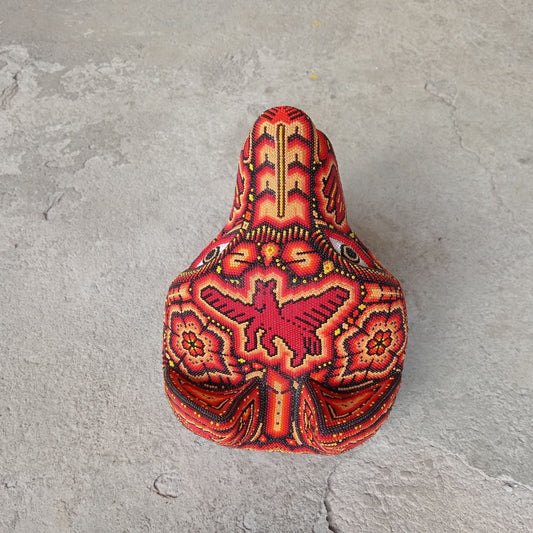 Huichol Mexican Hand Beaded Wolf Head By Isandro Villa Lopez PP8760 Oaxaca