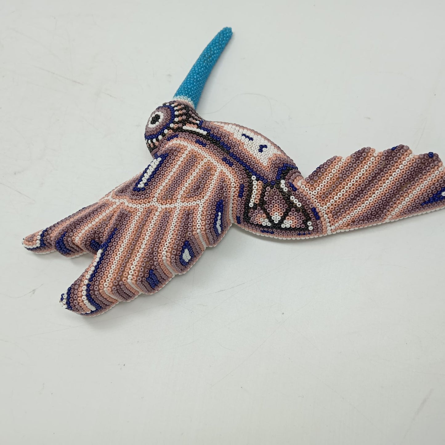 Mexican Huichol Hand Beaded Hummingbird By Isandro Villa Lopez PP8772