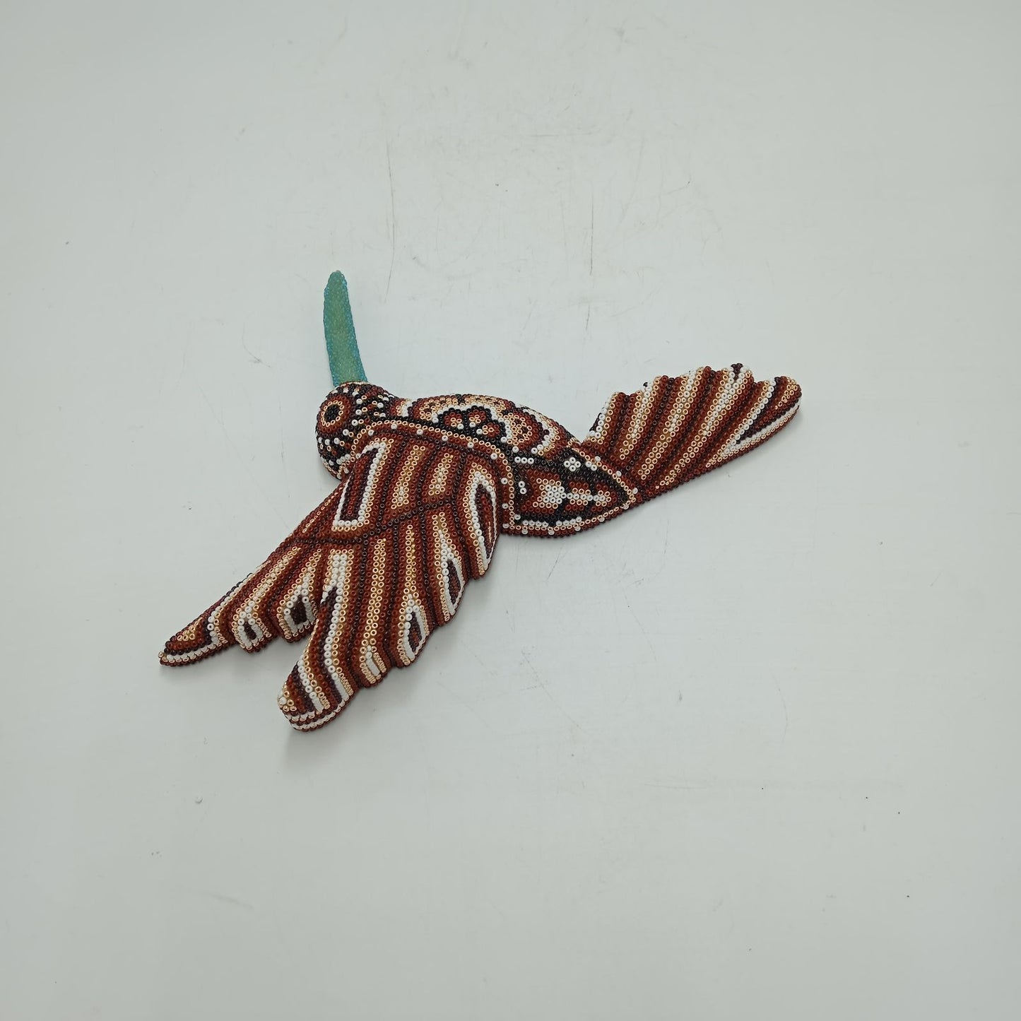 Mexican Huichol Hand Beaded Hummingbird By Isandro Villa Lopez PP8777