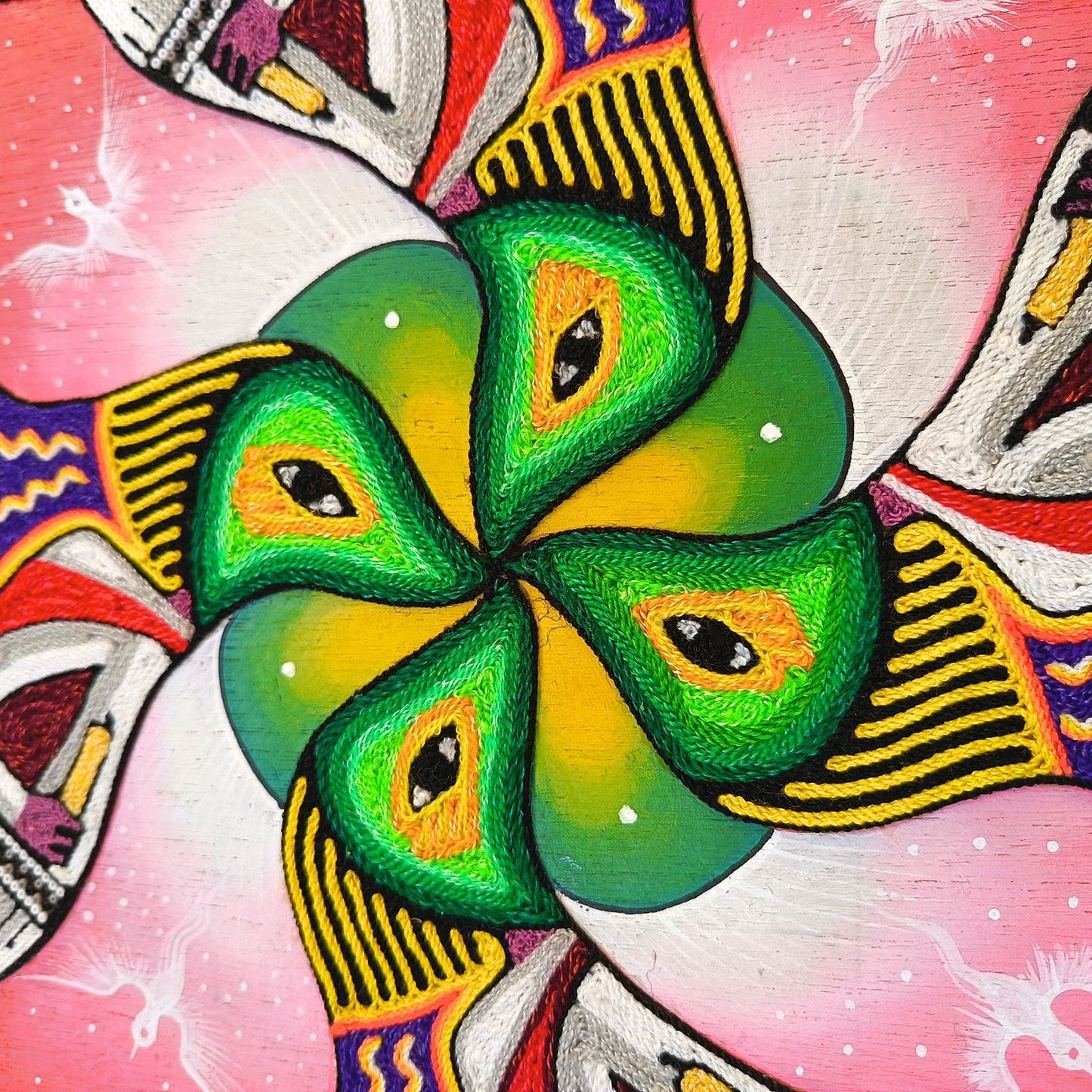 Huichol Mexican Folk Art Yarn Painting by Neikame PP8814