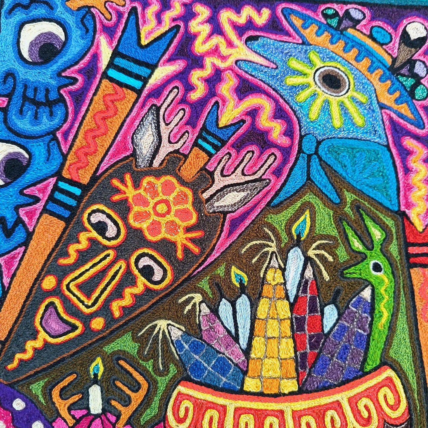 Huichol Indian Yarn Painting By Luis Castro PP8819 Oaxaca