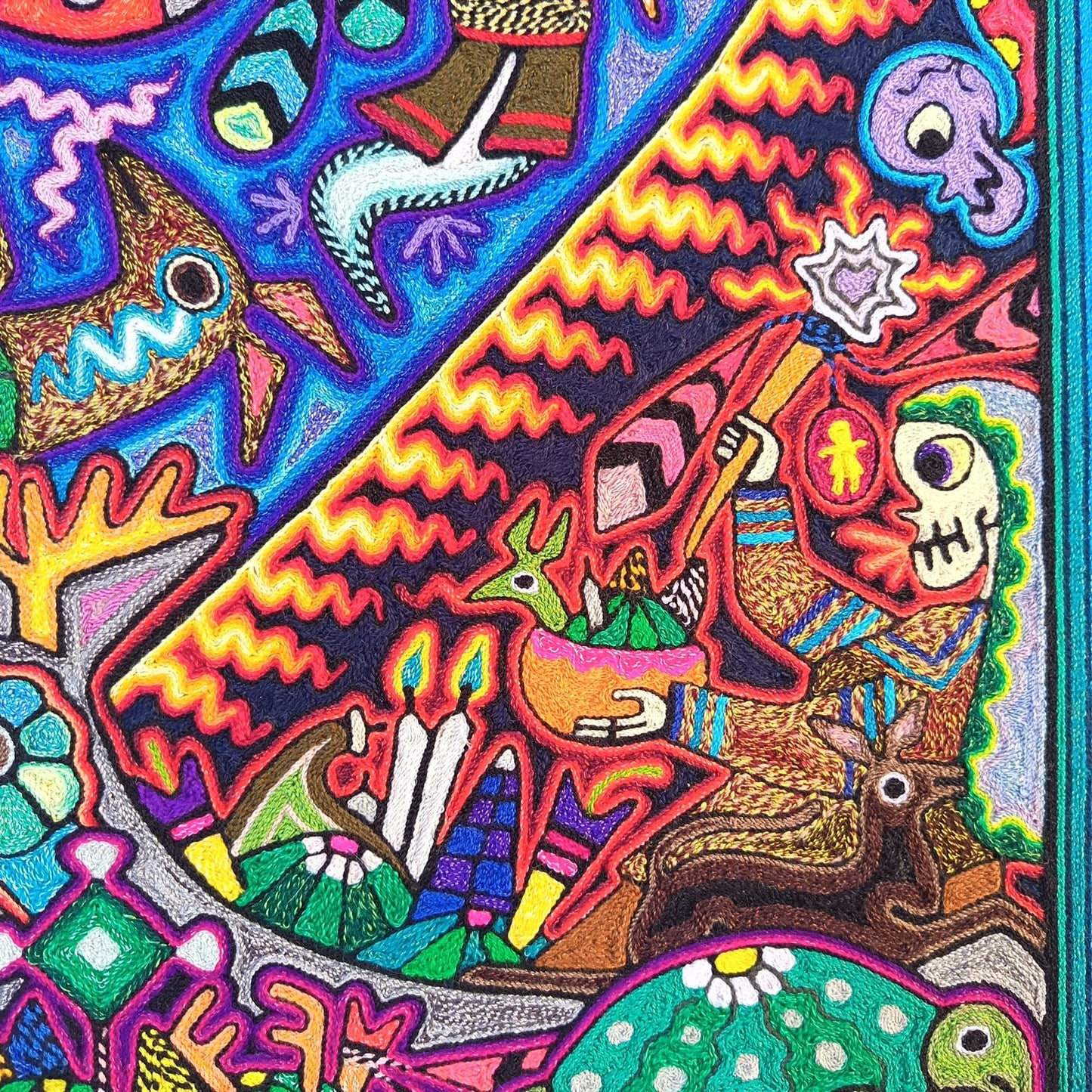 Huichol Indian Yarn Painting by Luis Castro PP8815