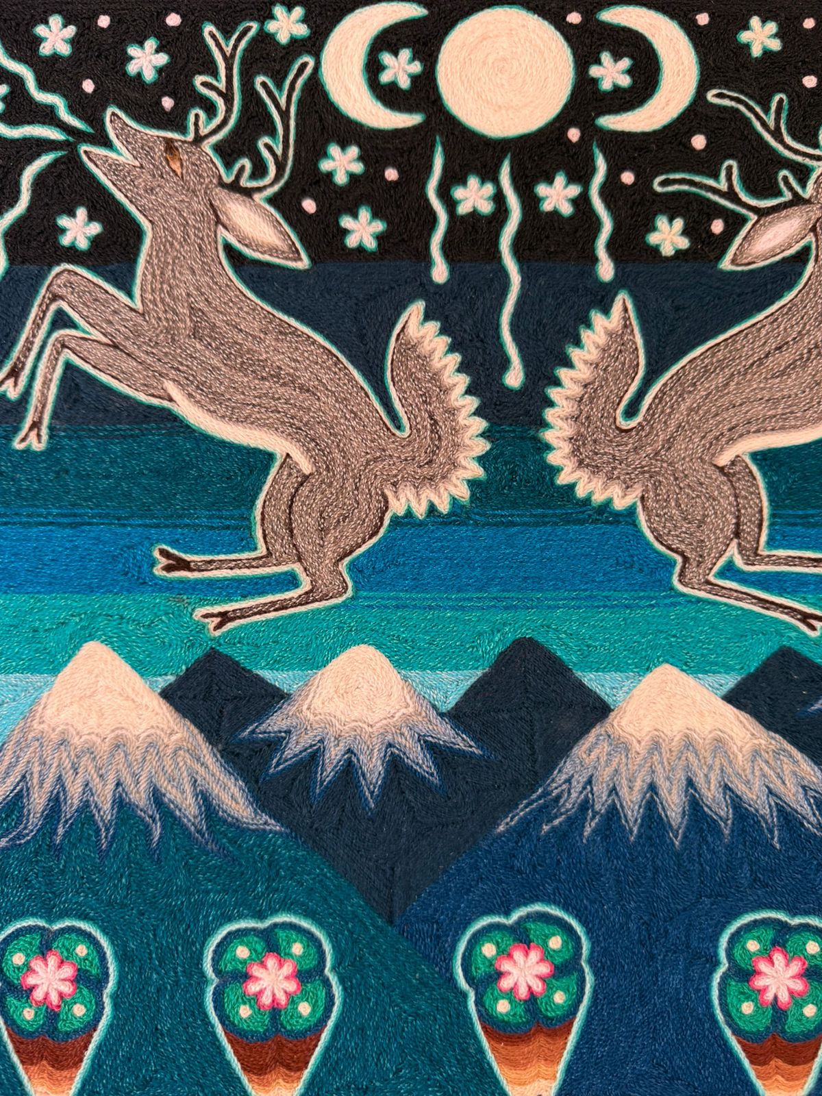 Huichol Indian Yarn Painting by Samuel Hernandez PP8895 Oaxaca