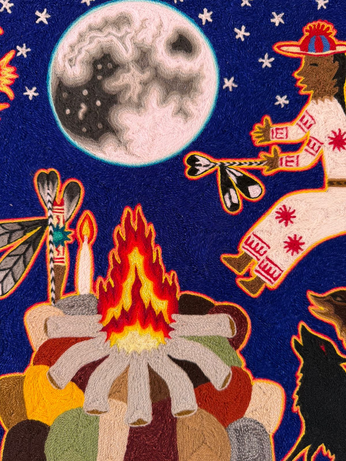 Huichol Indian Yarn Painting by Samuel Hernandez PP8900 Oaxaca