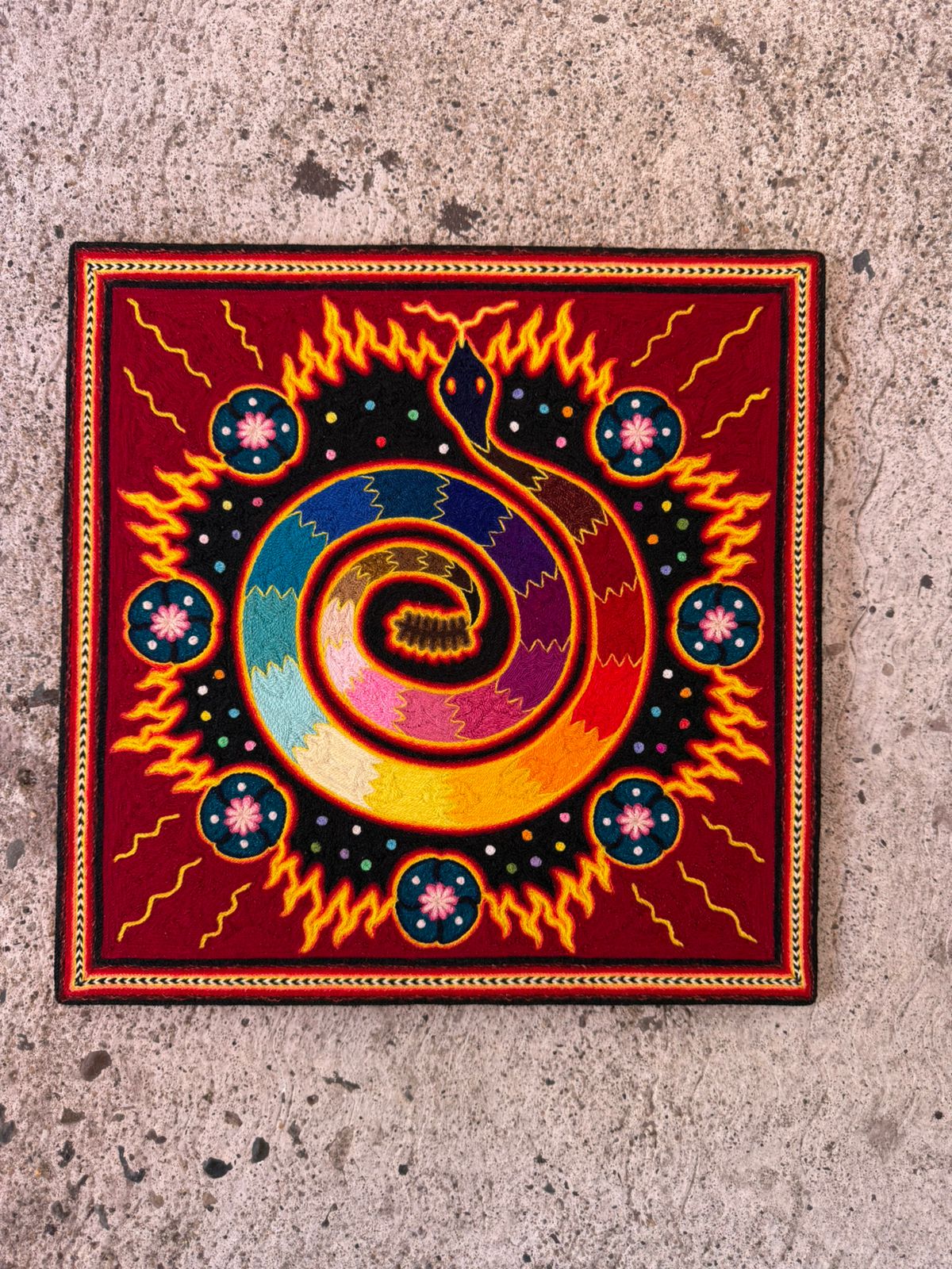Huichol Indian Yarn Painting by Samuel Hernandez PP8902
