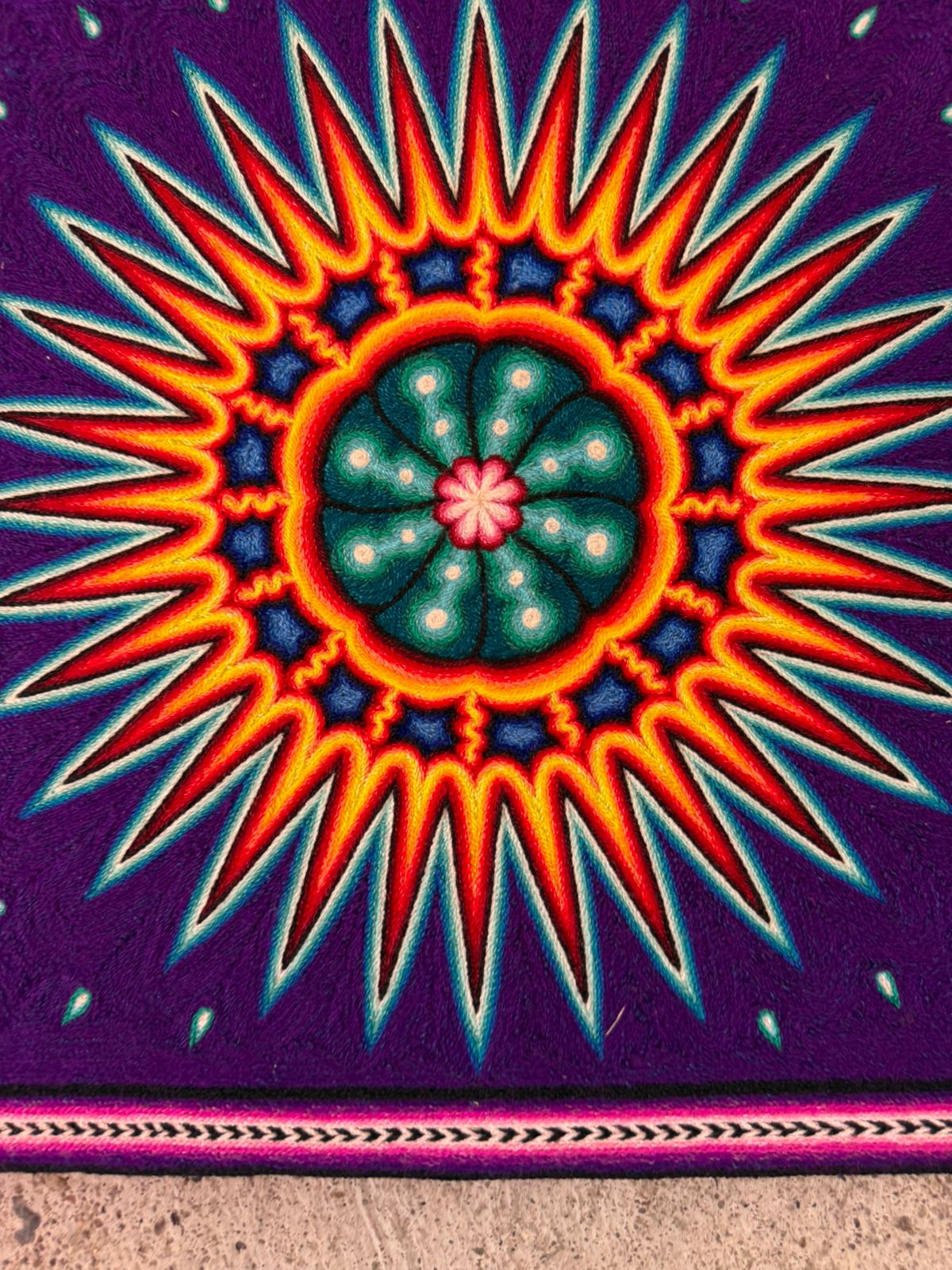 Huichol Indian Yarn Painting by Samuel Hernandez PP8903