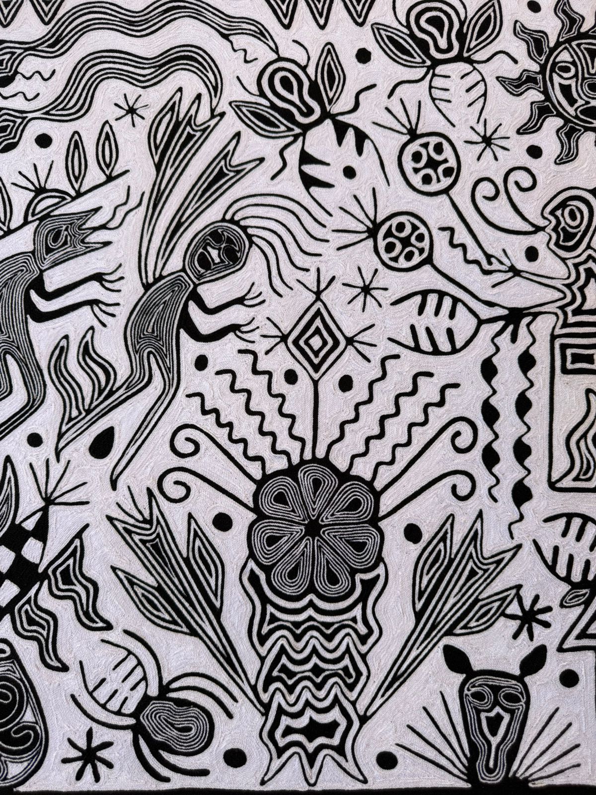 Huichol Yarn Painting Mexican Folk Art By Hilaria Chavez Carrillo PP8906