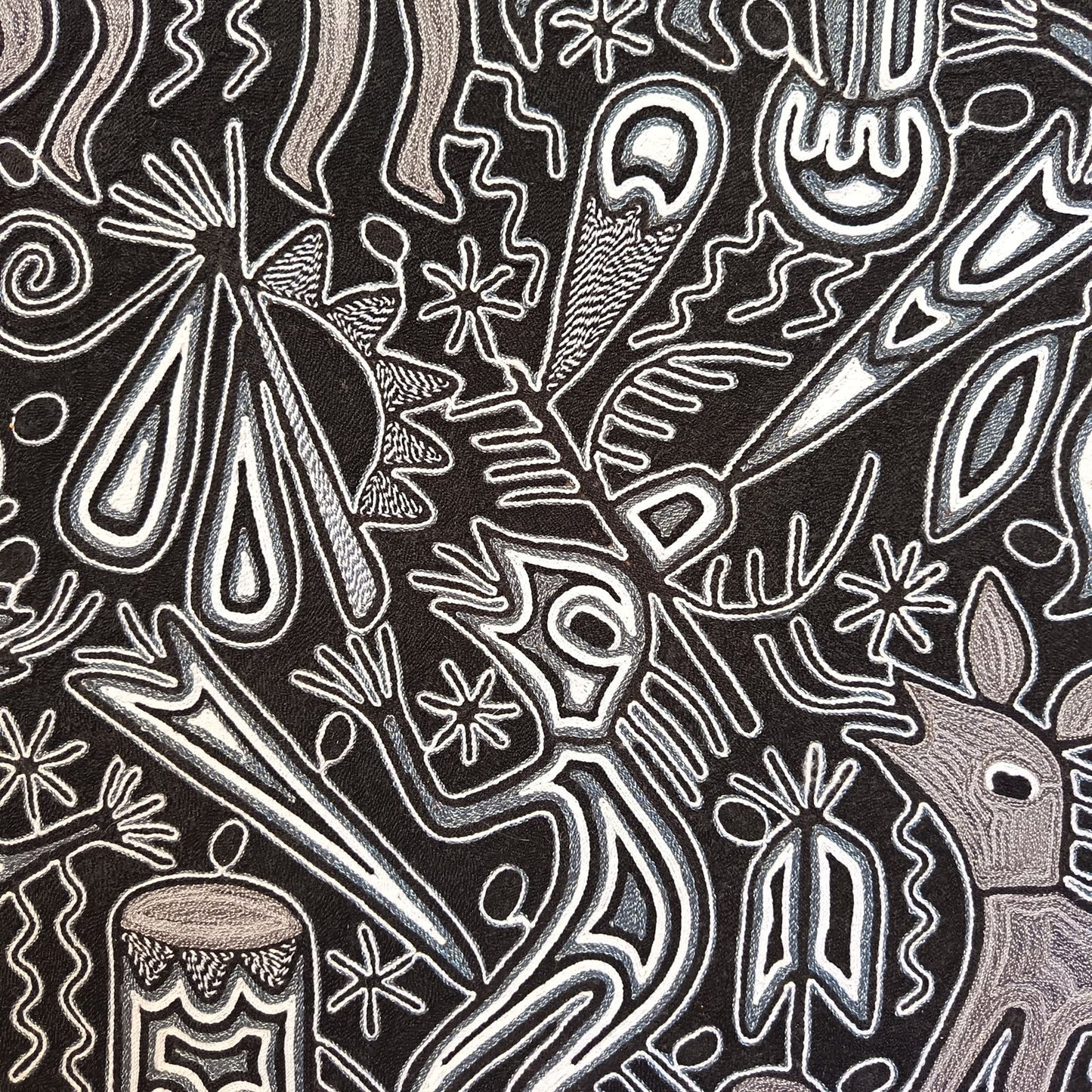 Mexican Folk Art Huichol Yarn Painting by Cooperativa Zitacua PP8905 Oaxaca