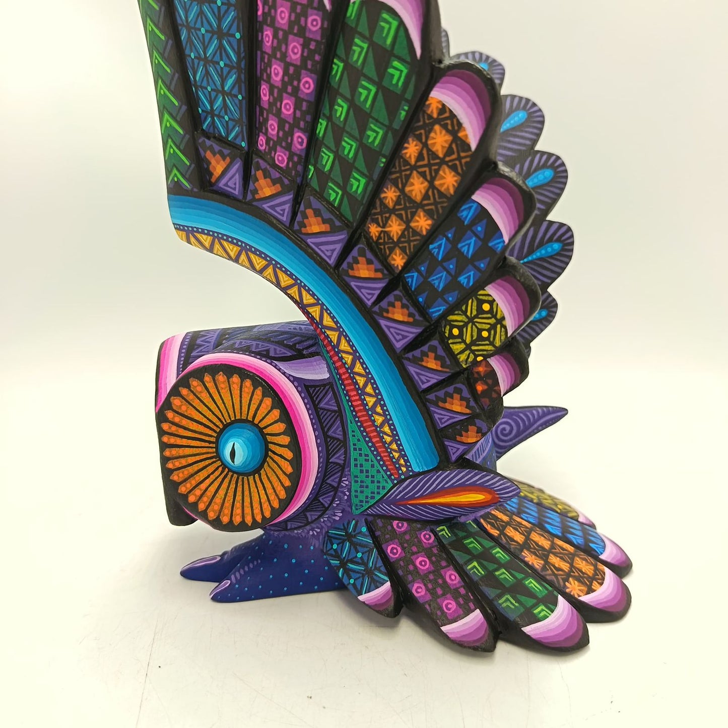 Mexican Oaxacan Wood Carving Owl By Julia Fuentes PP8890