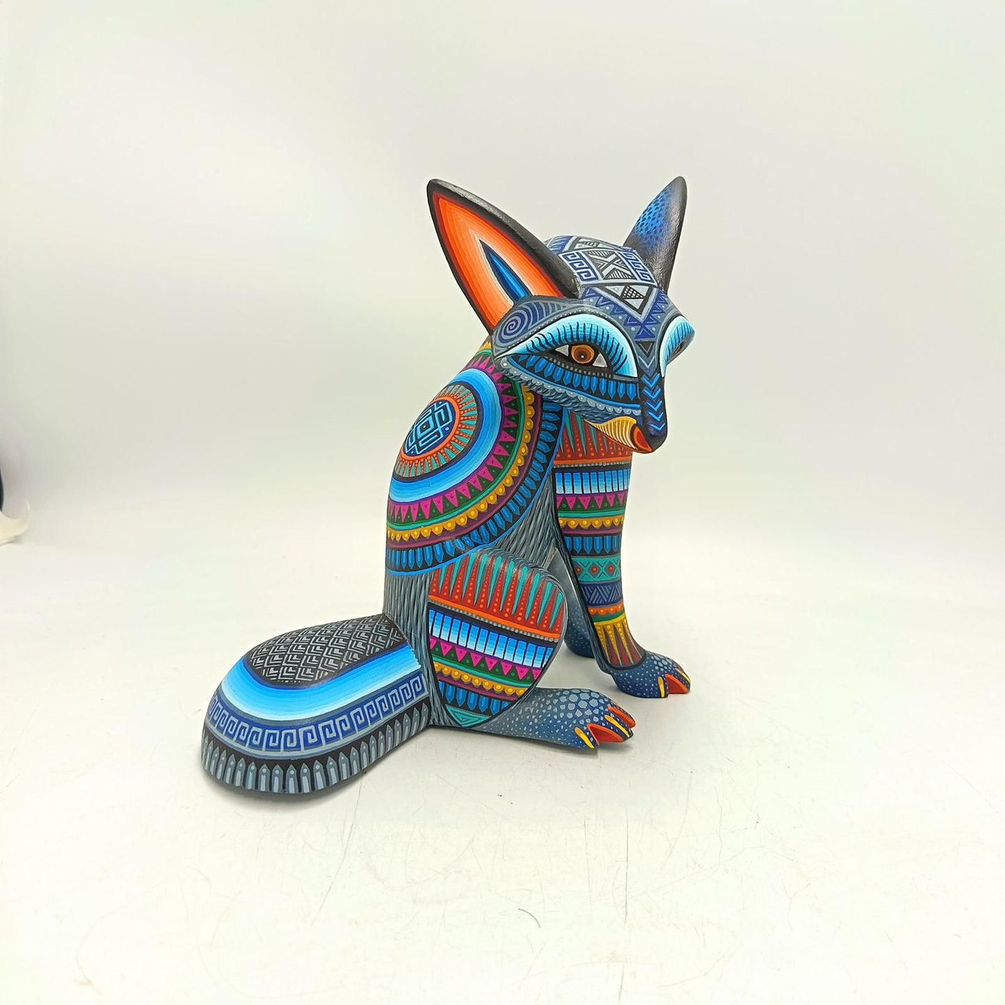 Mexican Oaxacan Wood Carving Racoon By Julia Fuentes PP8891
