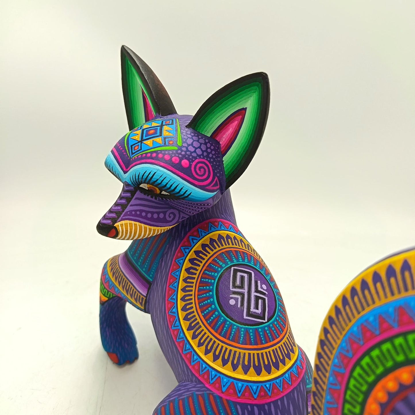 Mexican Oaxacan Wood Carving Cat By Julia Fuentes PP8892