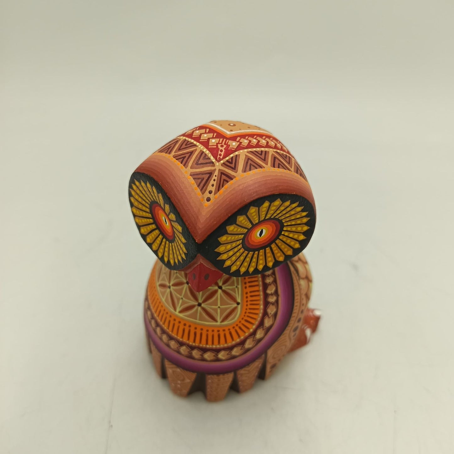 Mexican Oaxacan Wood Carving Owl By Julia Fuentes PP8893