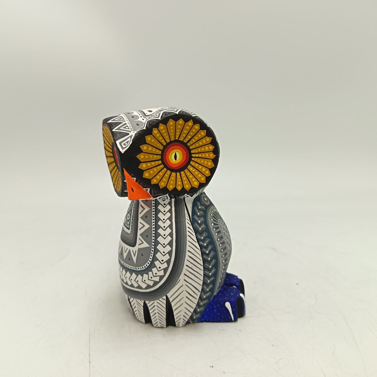Mexican Oaxacan Wood Carving Owl By Julia Fuentes PP9009