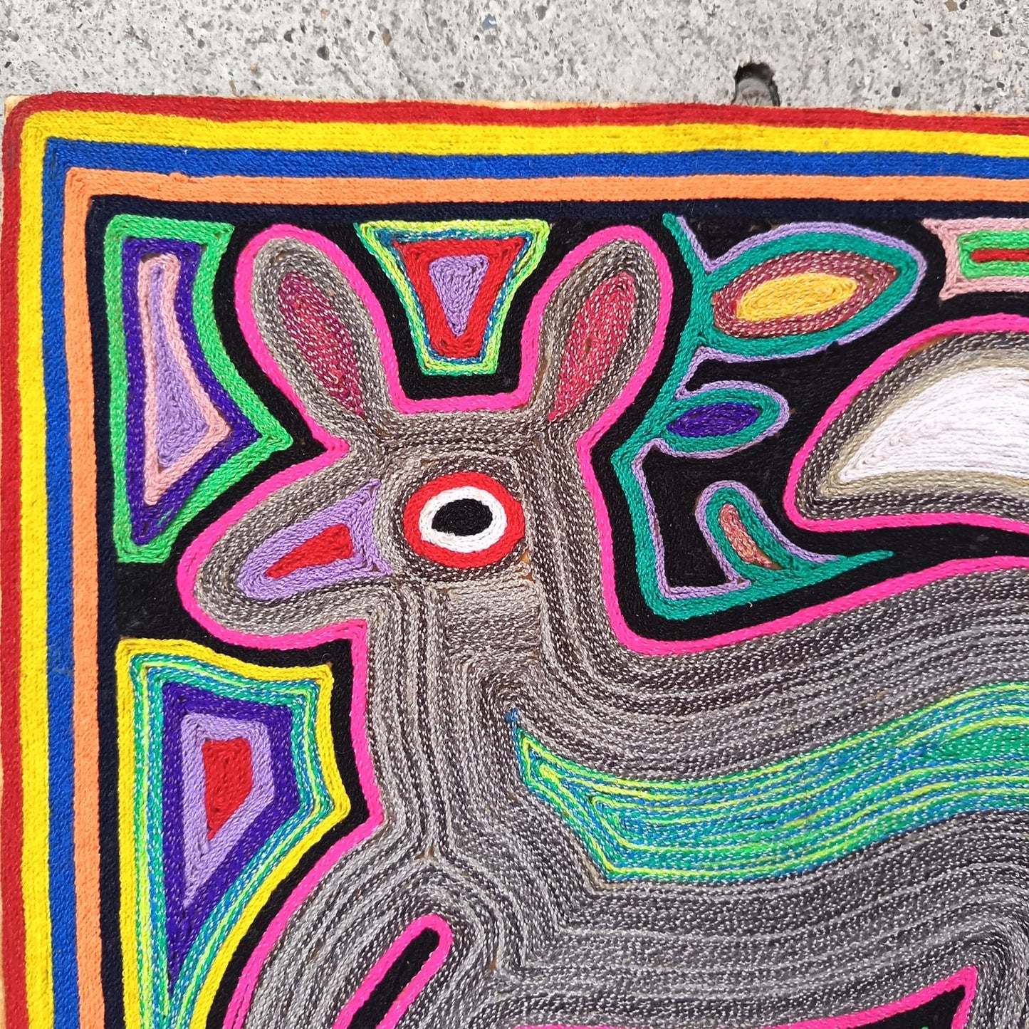 Huichol Indian Mexican Folk Art Yarn Painting by Jesus Jimenez PP9023 Oaxaca