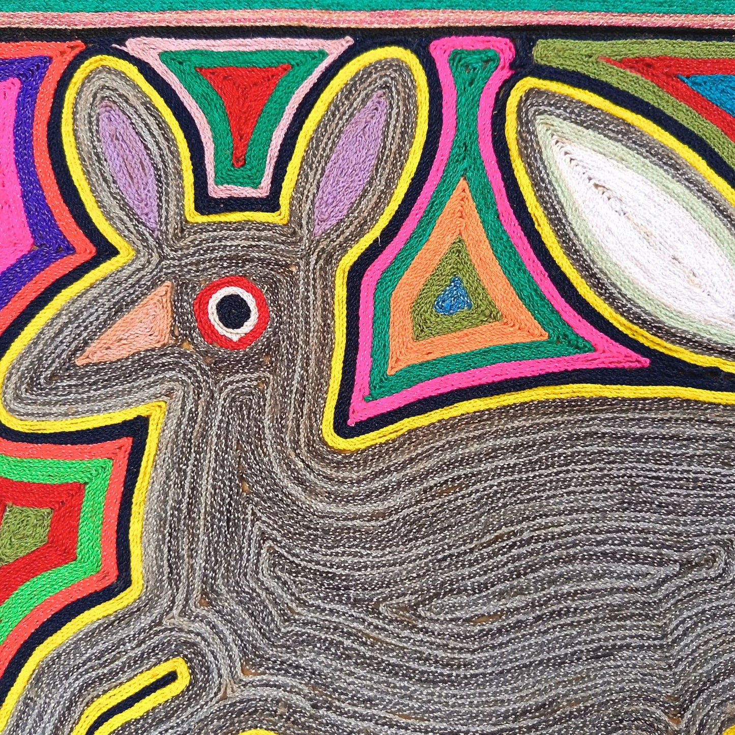Huichol Indian Mexican Folk Art Yarn Painting by Jesus Jimenez PP9024