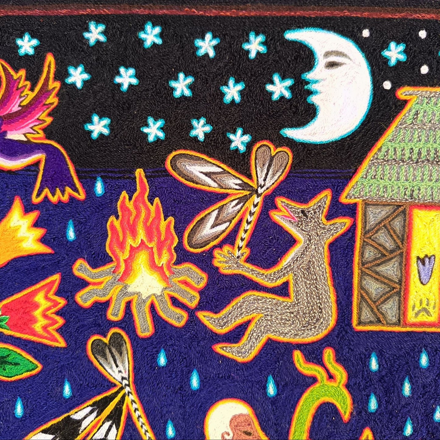 Huichol Indian Yarn Painting by Samuel Hernandez PP9065