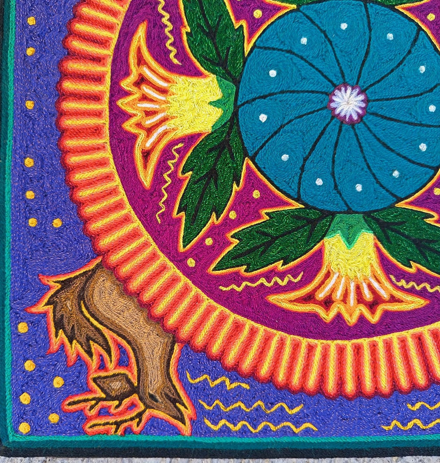 Huichol Indian Yarn Painting by Samuel Hernandez PP9068 Oaxaca