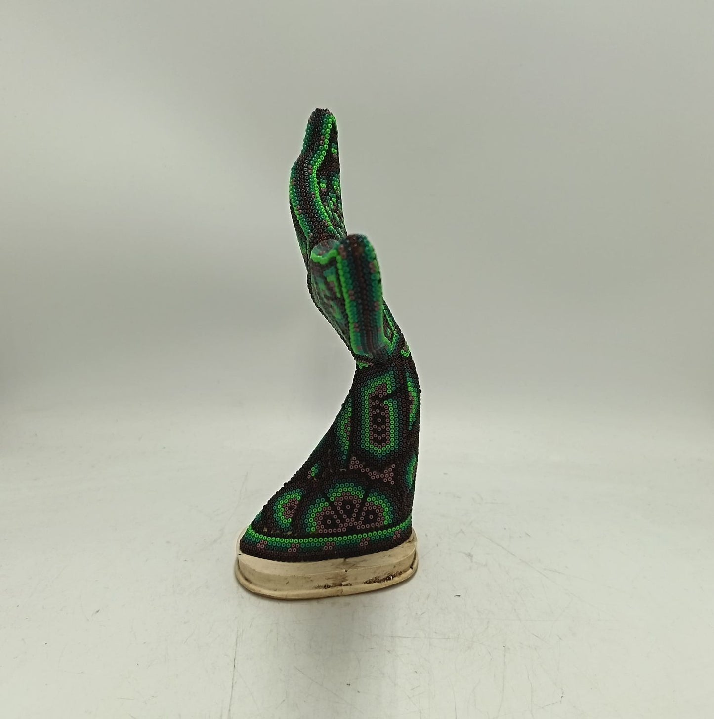 Mexican Huichol Hand Beaded Whale Tail By Isandro Villa Lopez PP9105