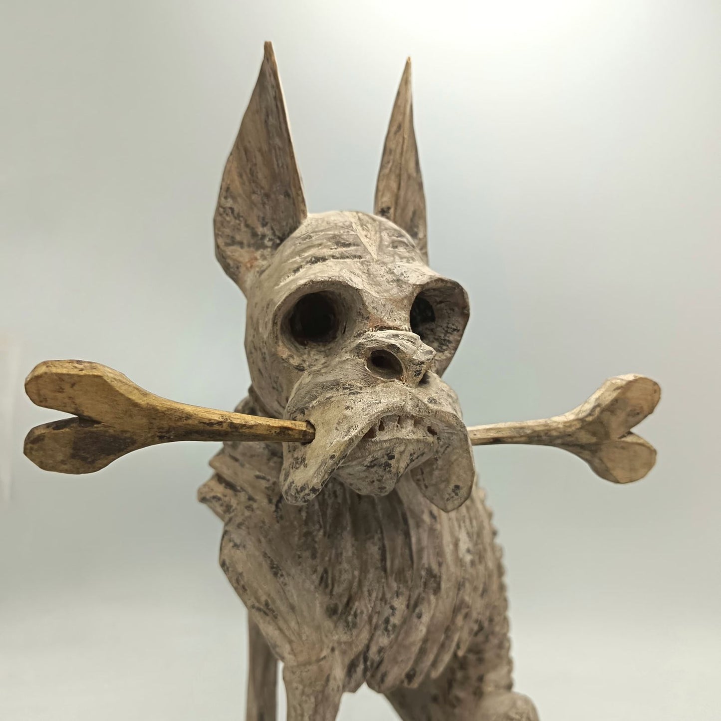 Beutiful Oaxacan Wood Carving Skeleton Dog, By Alejandrino Fuentes PP9113
