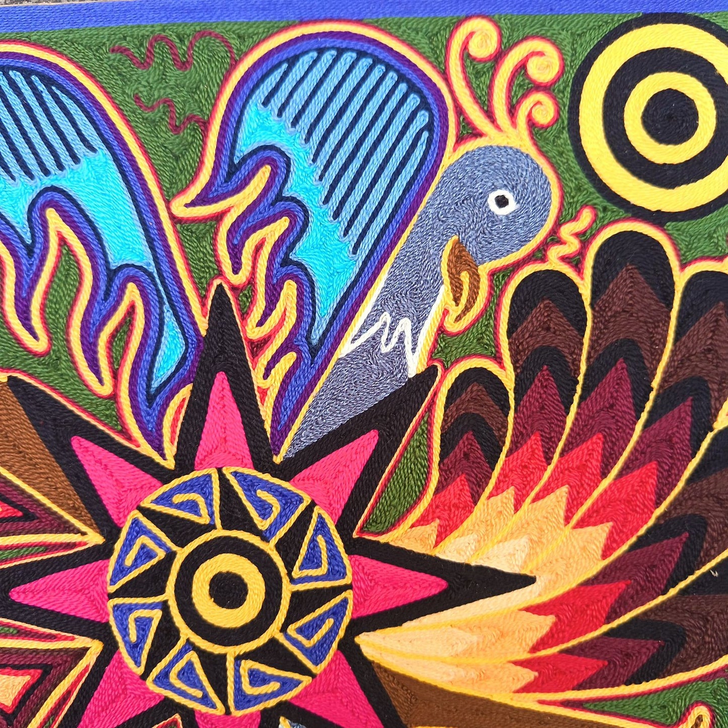 Huichol Yarn Painting Mexican Folk Art By Alfredo Meraz Reyna PP9082