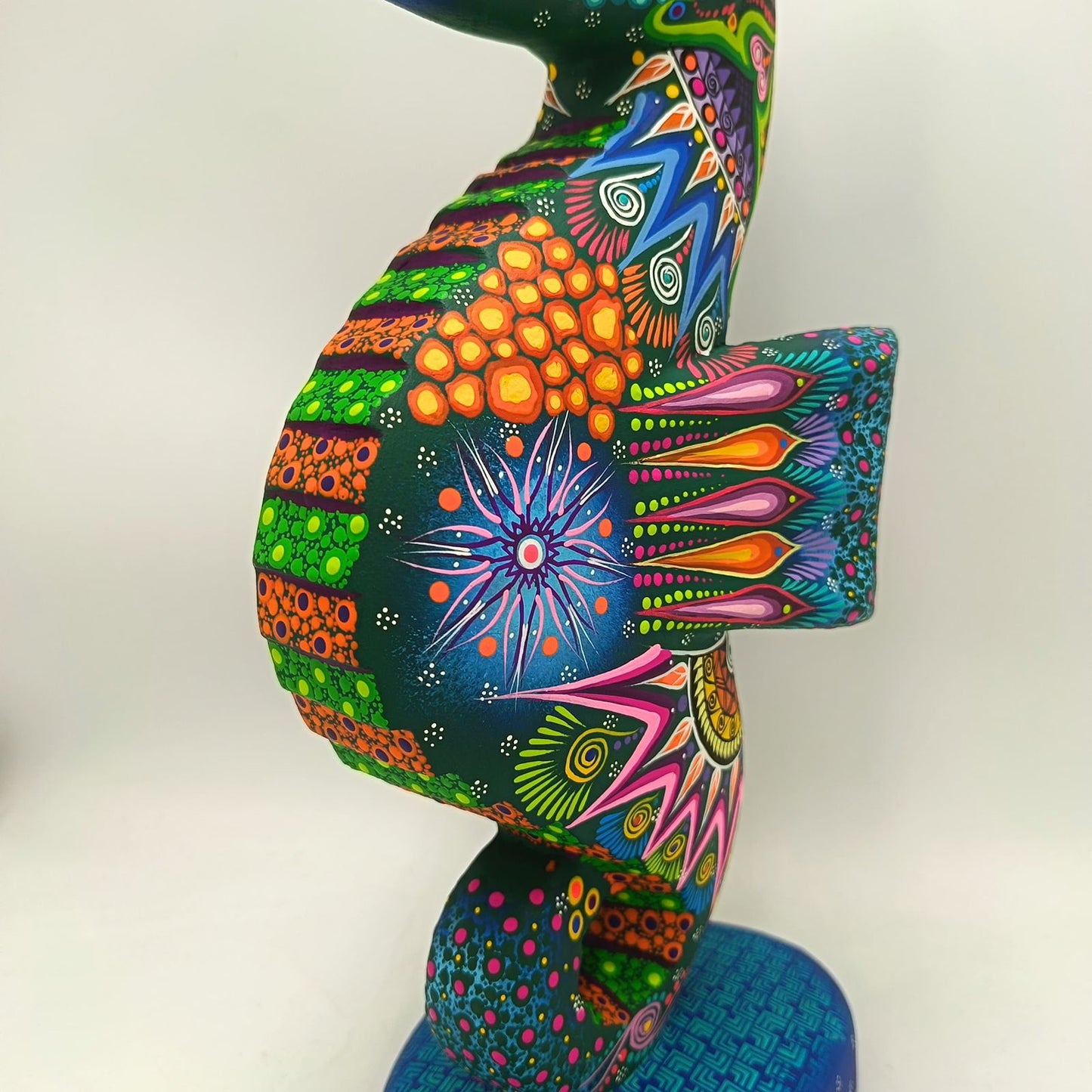 Oaxacan Wood Carving Hand Made Sea Horse By Cesar Melchor Ojeda PP9120