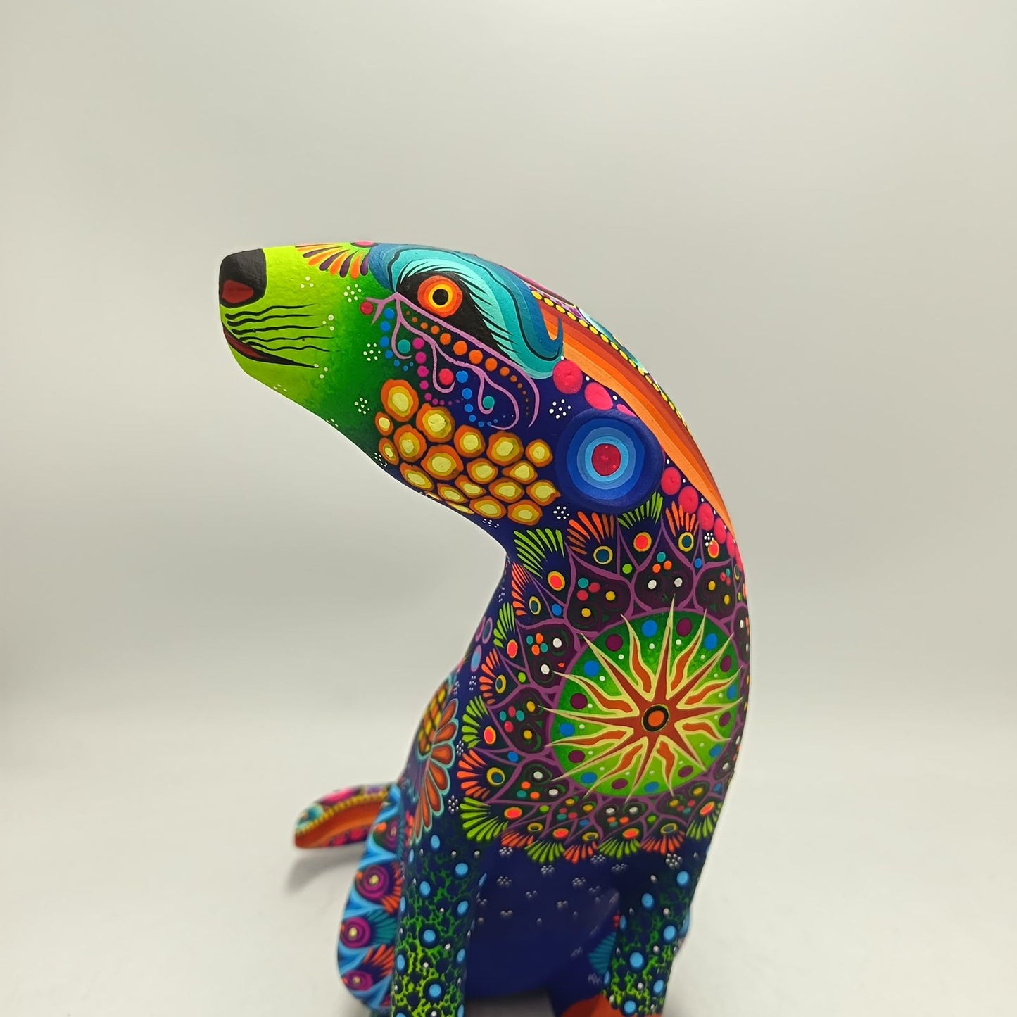 Oaxacan Wood Carving Hand Made Otter By Cesar Melchor Ojeda PP9122