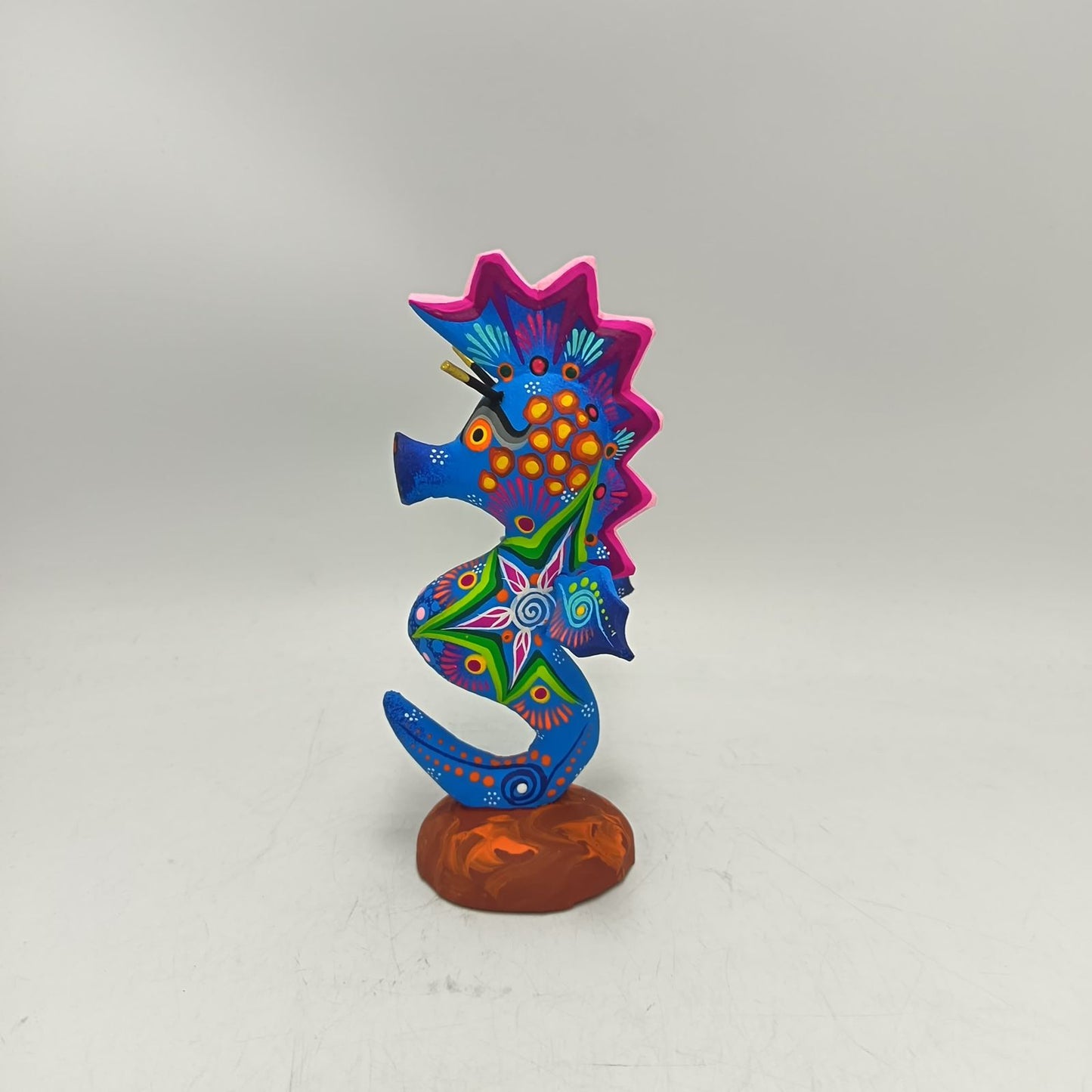 Oaxacan Wood Carving Hand Made Sea Horse By Estudio 2403 PP9132