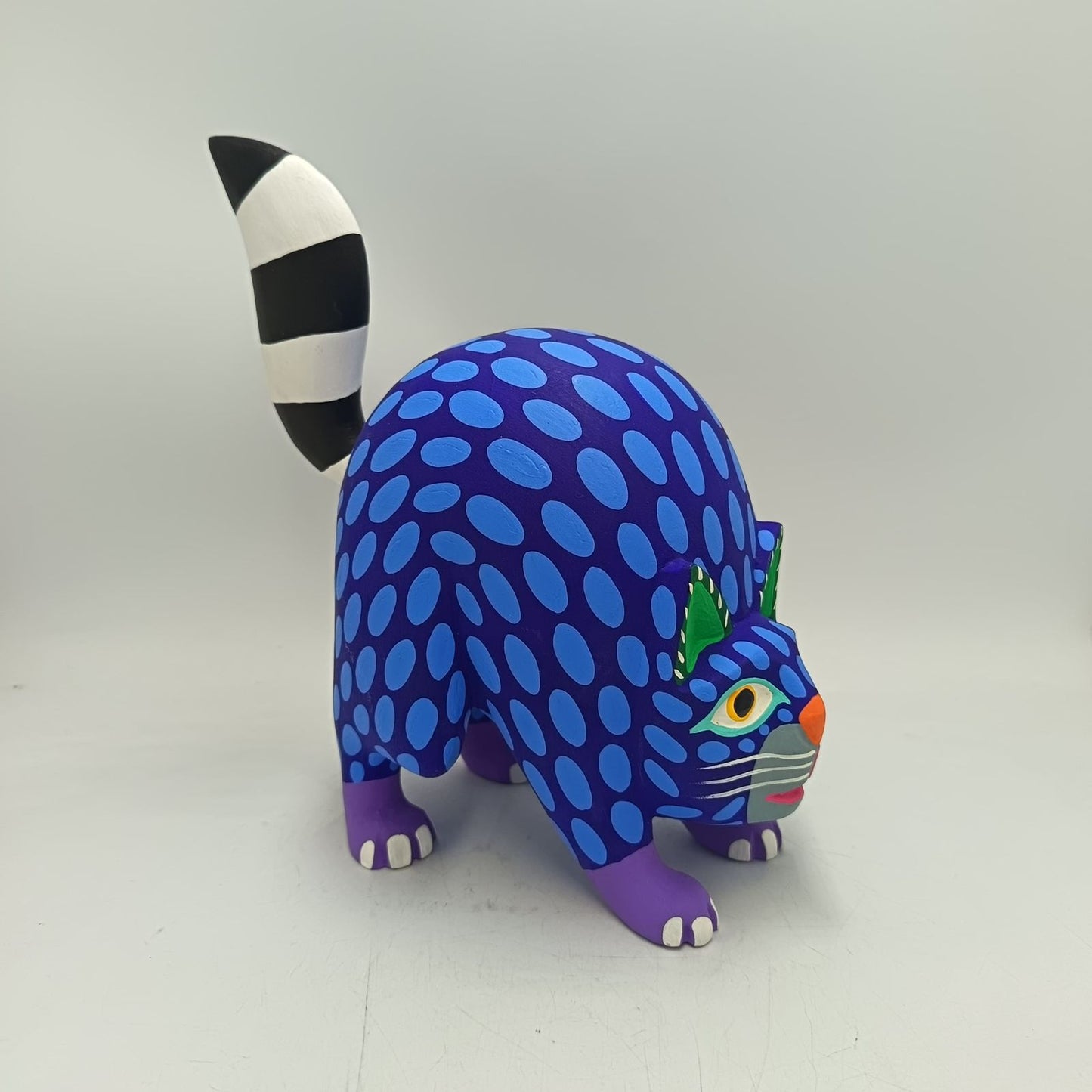 Oaxacan Wood Carving Hand Made, Cat By Armando Jimenez PP9151
