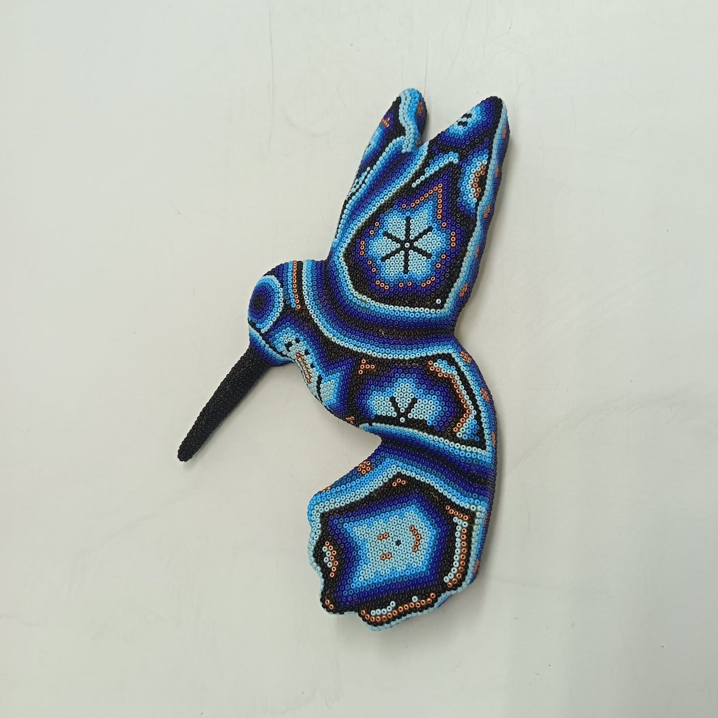 Mexican Huichol Hand Beaded Hummingbird By Mayola Villa Lopez PP9166
