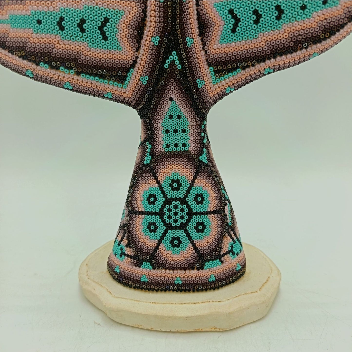 Mexican Folk Art Huichol Beaded Whale Tail By Mayola Villa Lopez PP9186