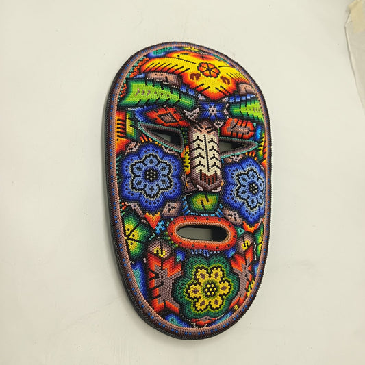 Mexican Huichol Hand Beaded Mask By Isandro Villa Lopez PP9219