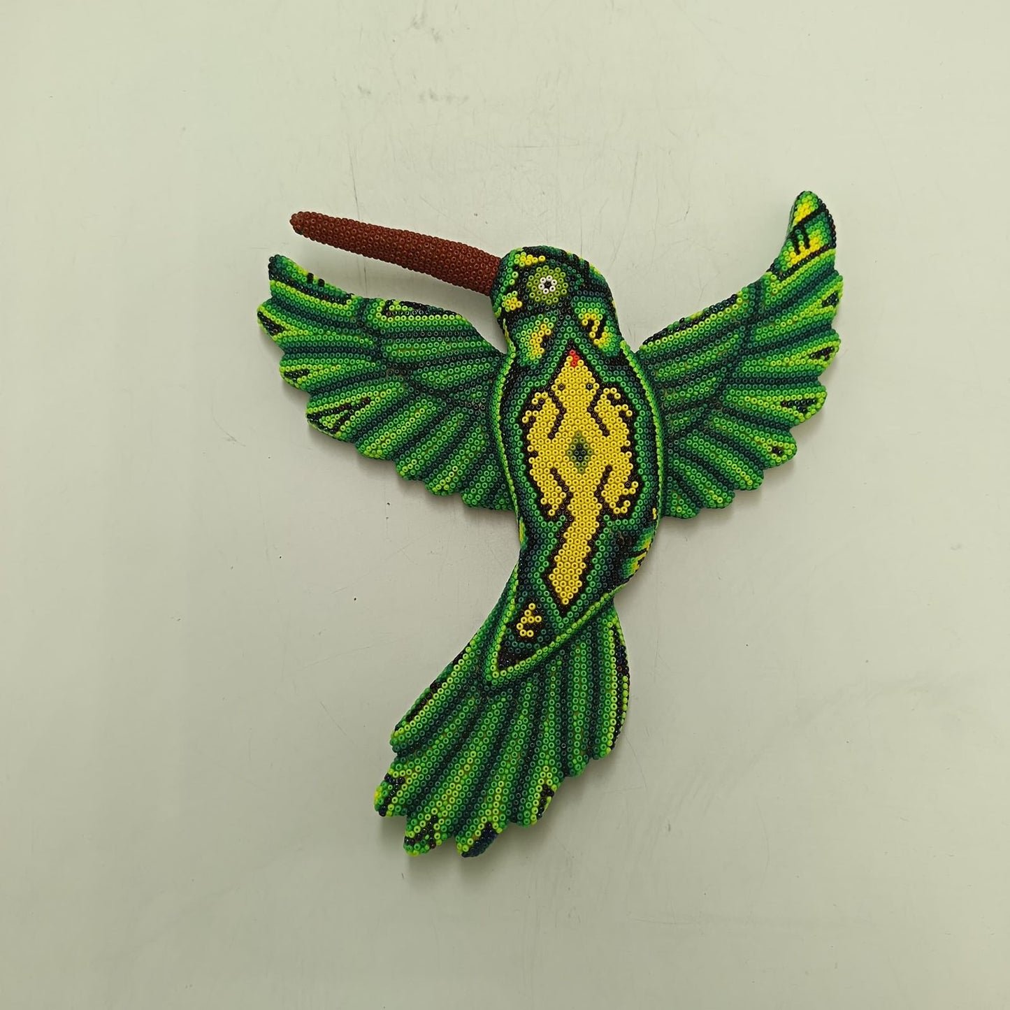 Mexican Huichol Hand Beaded Hummingbird By Isandro Villa Lopez PP9222