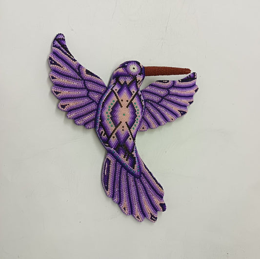 Mexican Huichol Hand Beaded Hummingbird By Isandro Villa Lopez PP9223