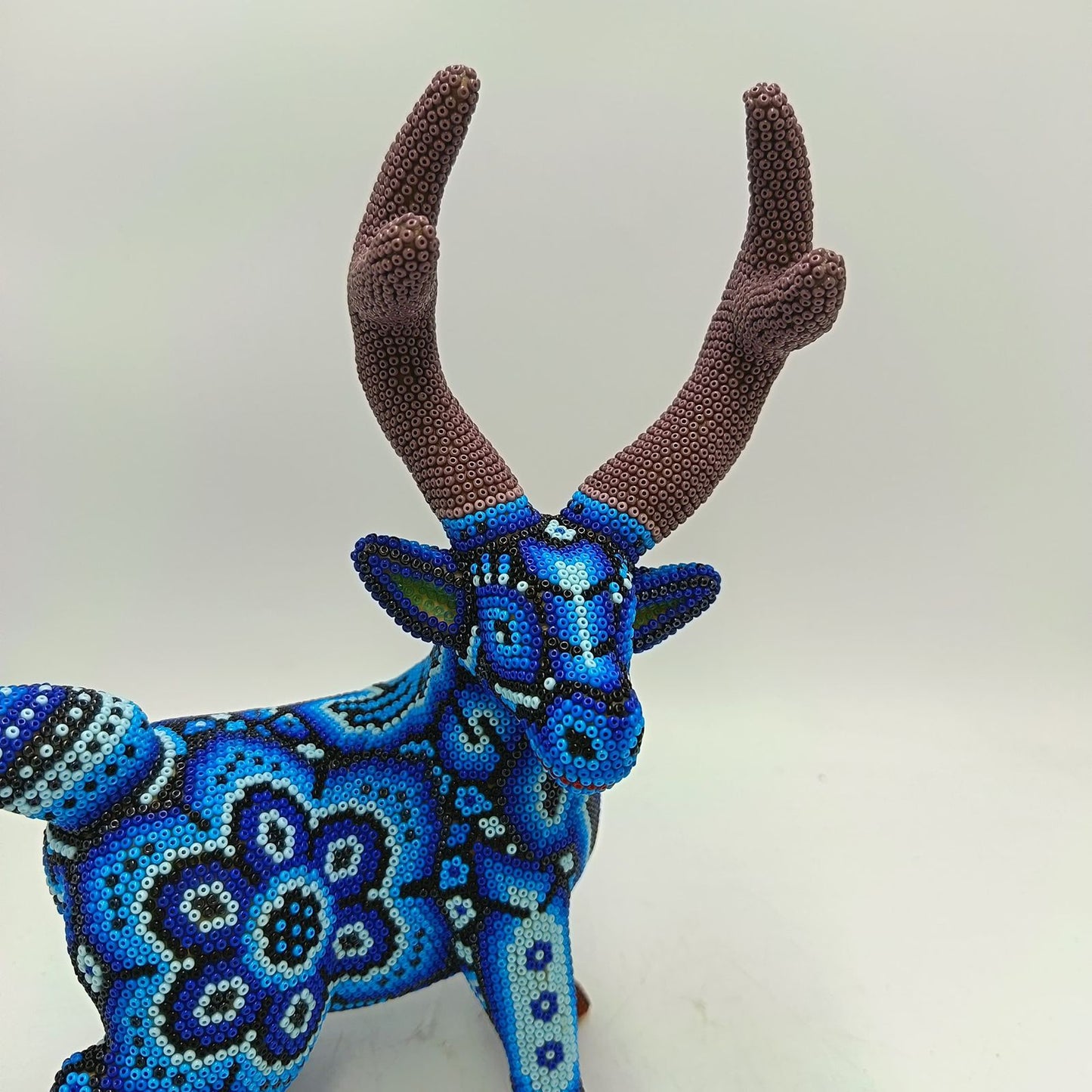 Mexican Huichol Hand Beaded Art, Deer By Isandro Villa Lopez PP9241