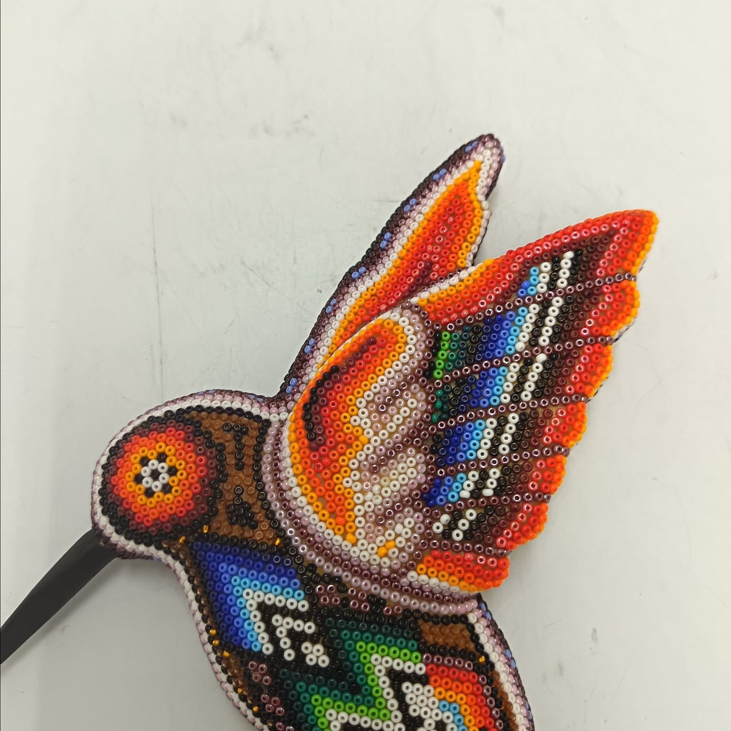 Mexican Huichol Hand Beaded Hummingbird By Santos Bautista PP9333