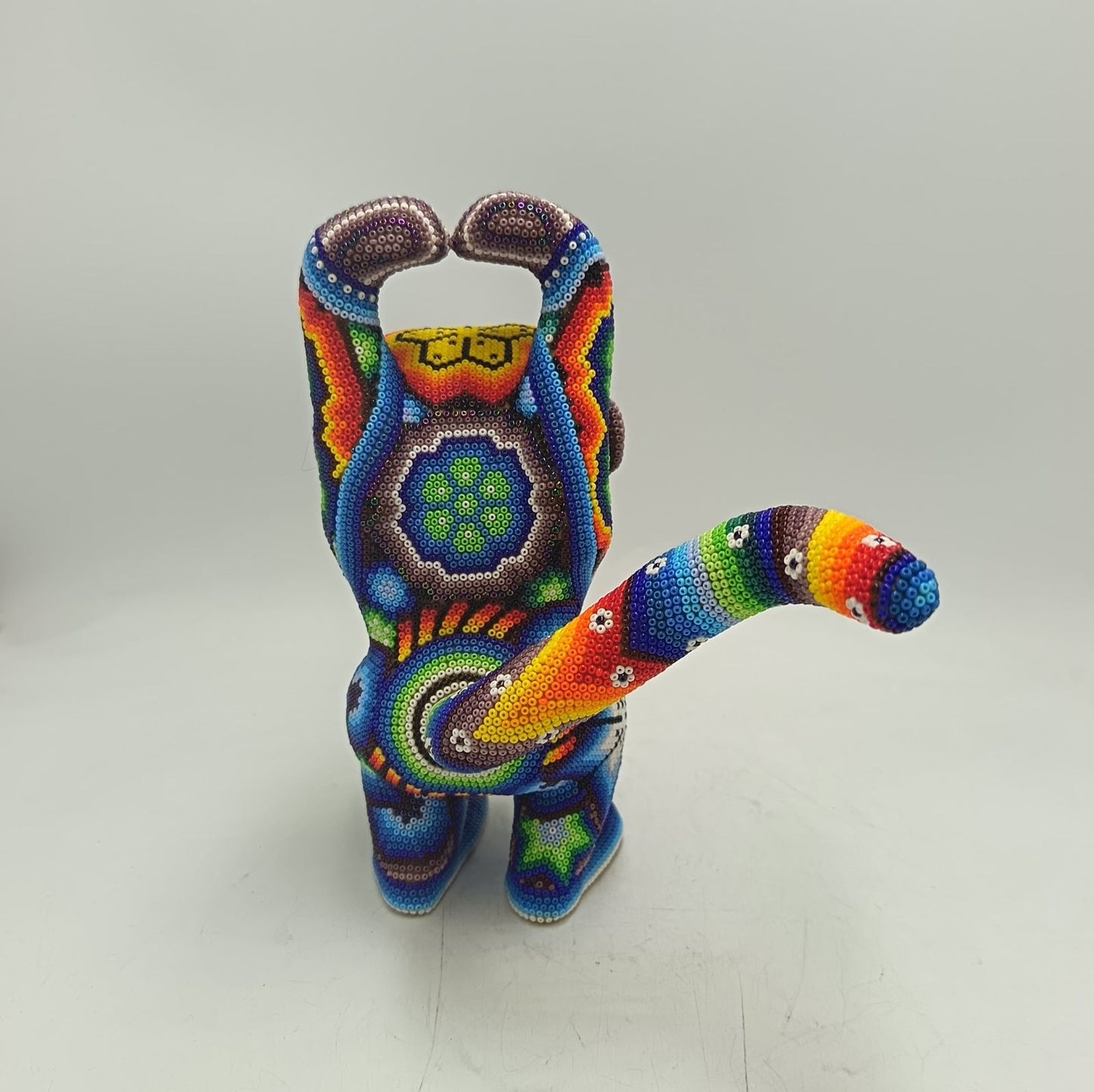Mexican Folk Art Huichol Beaded Monkey By Santos Bautista PP9341