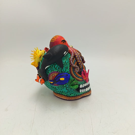 Day Of the Dead Ceramics Ocean Skull By Alfonso Castillo PP9362