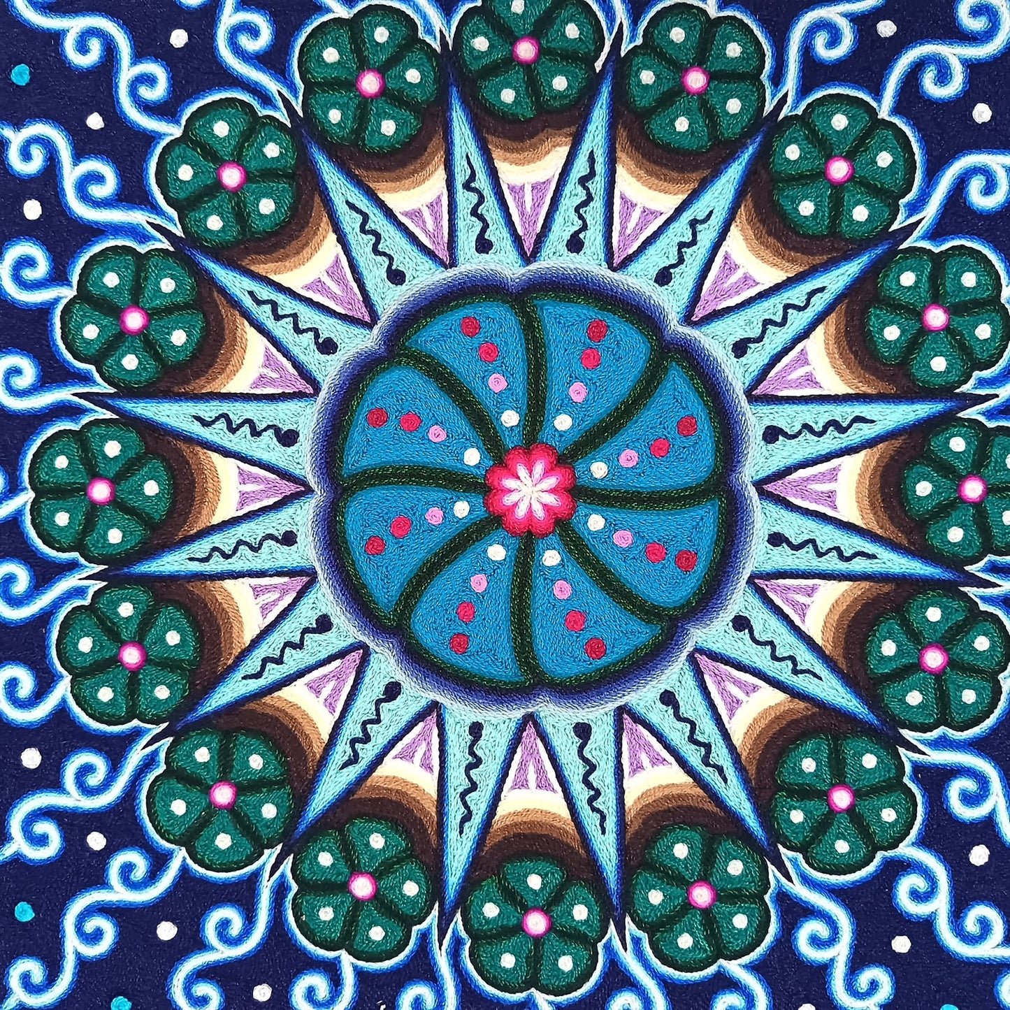 Huichol Indian Yarn Painting by Samuel Hernandez PP9404