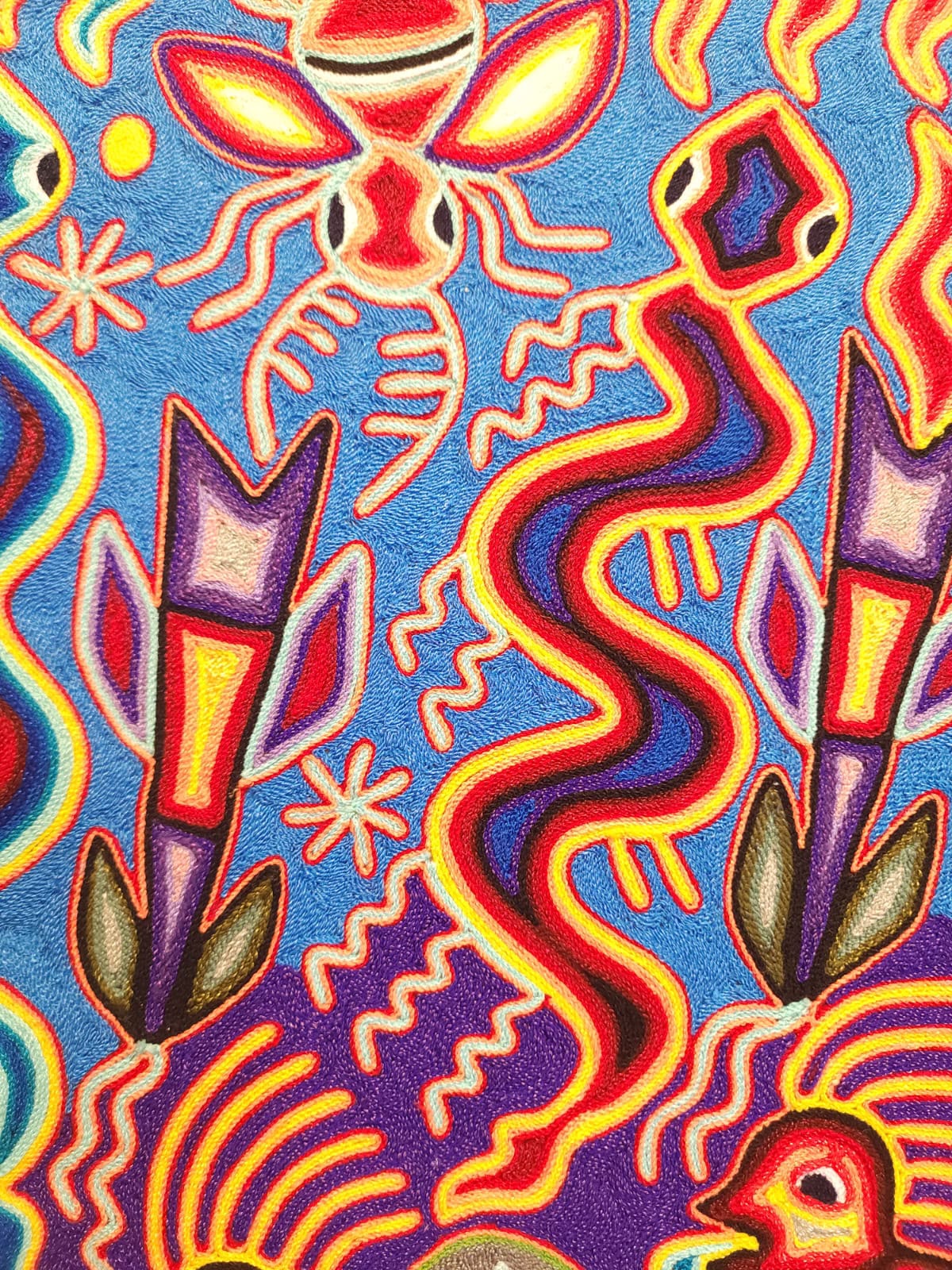 Huichol Yarn Painting Mexican Folk Art By Hilaria Chavez Carrillo PP9421