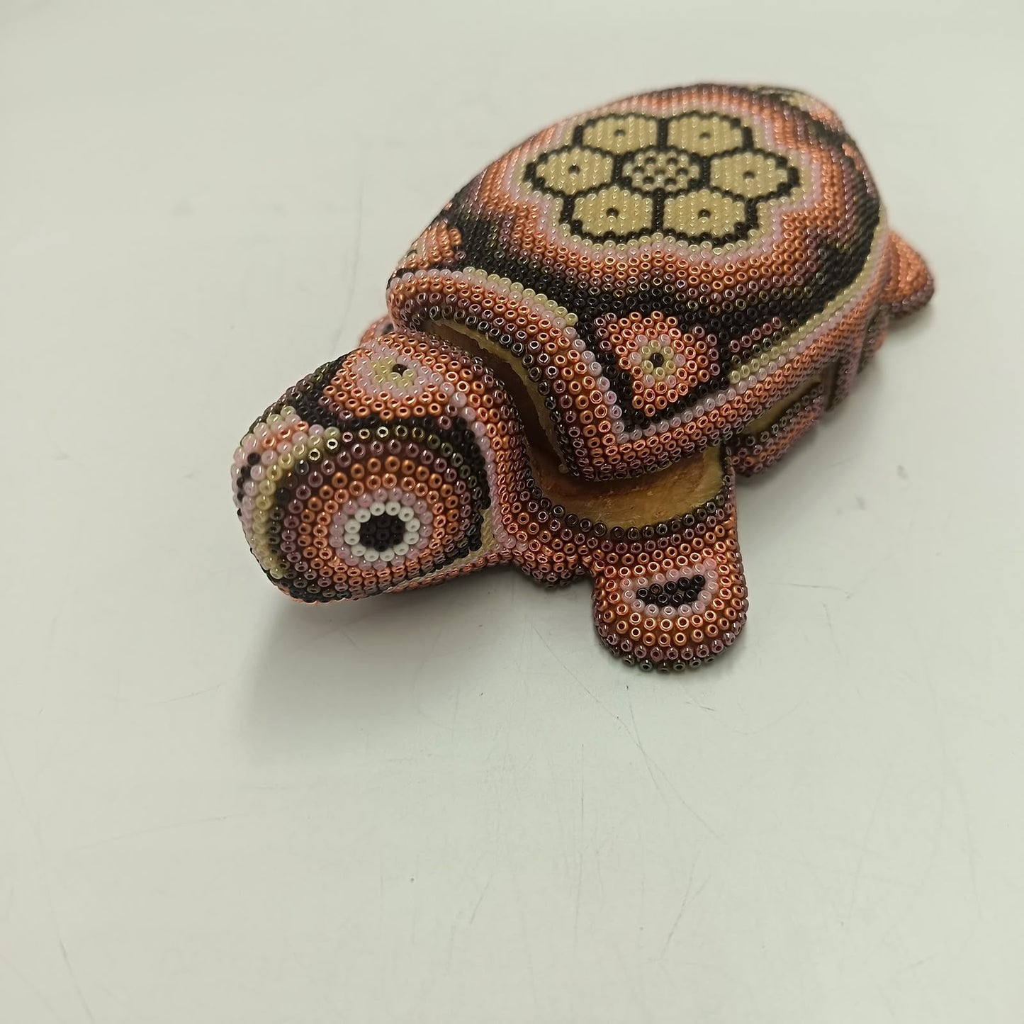 Mexican Huichol Hand Beaded Turtle Jeweler By Mayola Villa Lopez PP9426