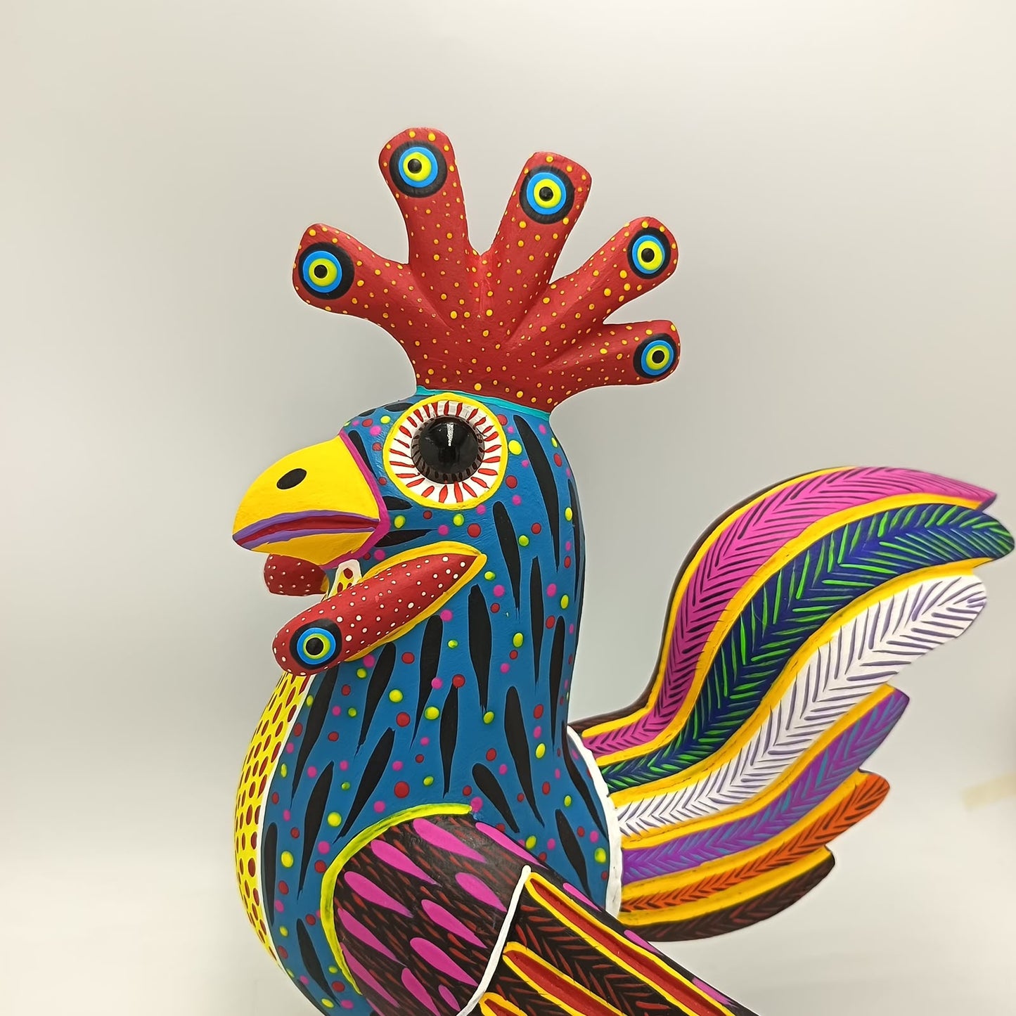 Oaxacan Wood Carving Rooster By Arsenio Morales PP9445